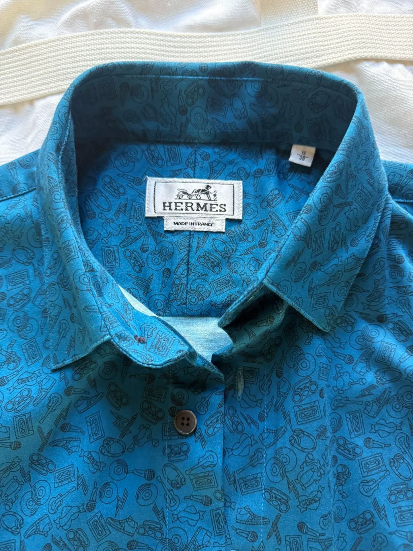 Japanese Brand Hermes Men's Shirt Size US L / EU 52-54 / 3 - 3 Thumbnail