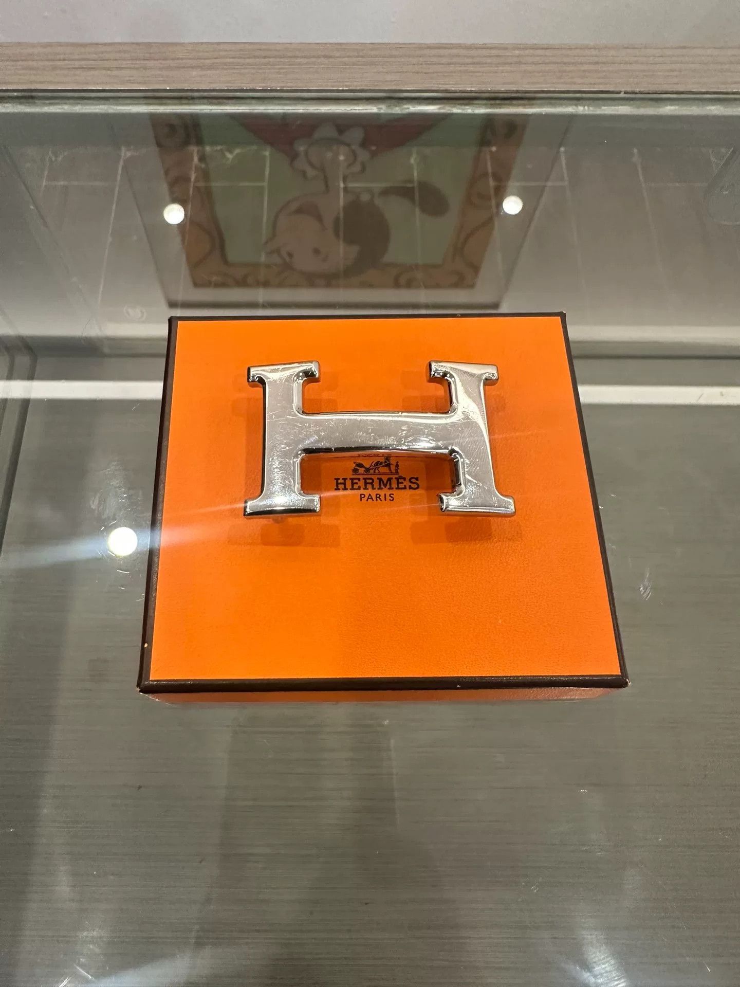 Japanese Brand Hermes Silver H-Buckle Belt Size ONE SIZE - 2 Thumbnail