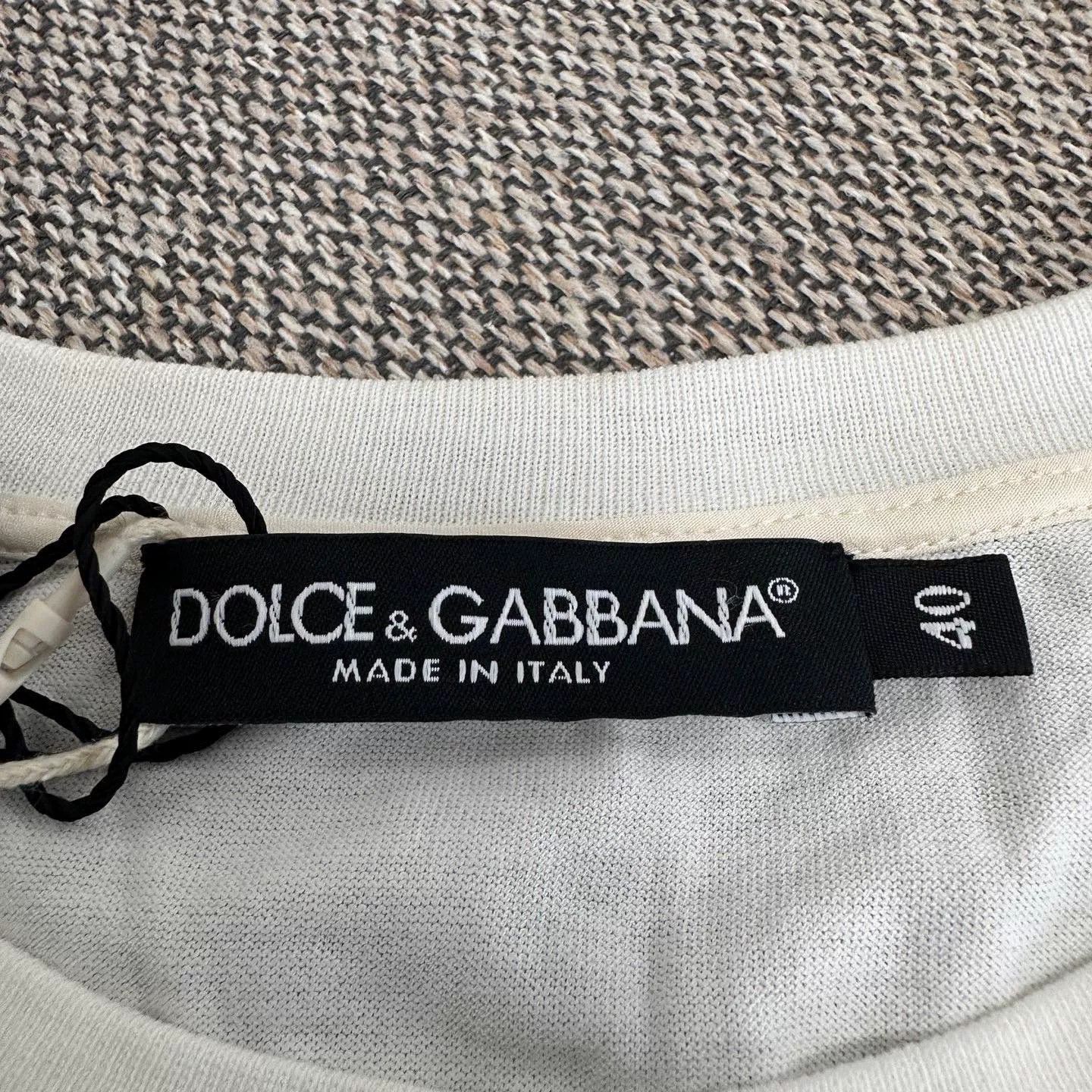 Dolce & Gabbana Dolce&Gabbana White Lace Trim Short Sleeve T-shirt Size S / US 4 / IT 40 - 3 Thumbnail