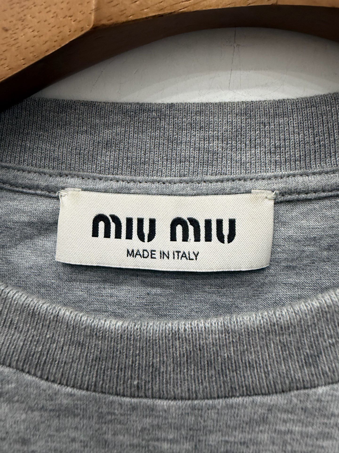 Miu Miu Miumiu Gray Embroidered Logo Short-Sleeve Size S / US 4 / IT 40 - 3 Thumbnail