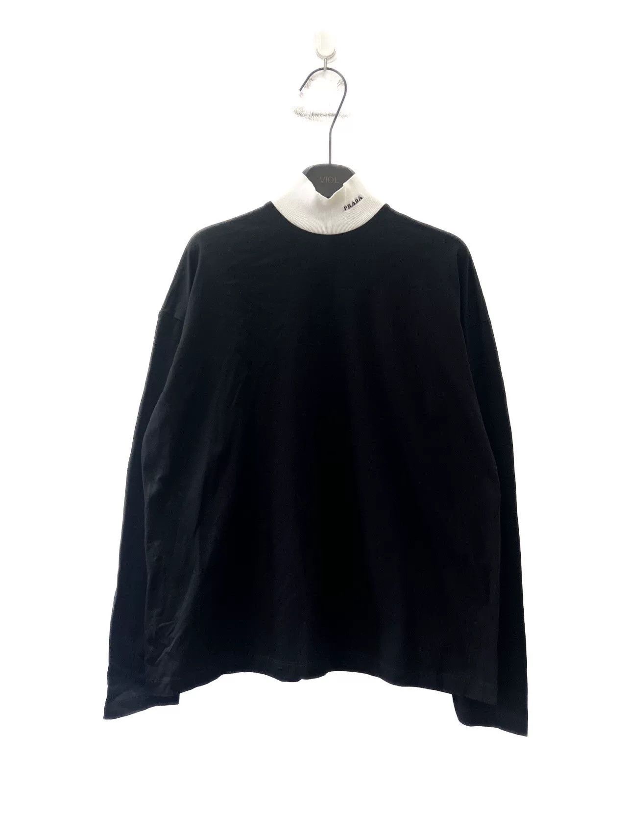 Japanese Brand Prada Color-Block Logo Turtleneck Sweater Size US S / EU 44-46 / 1 - 2 Thumbnail