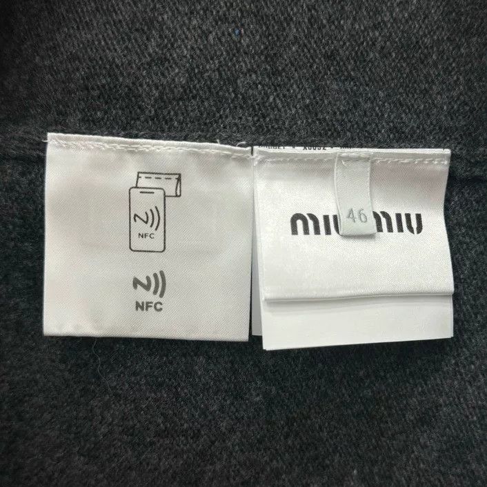 Miu Miu Miumiu Gray Letter Logo Wool Cardigan Size L / US 10 / IT 46 - 4 Thumbnail