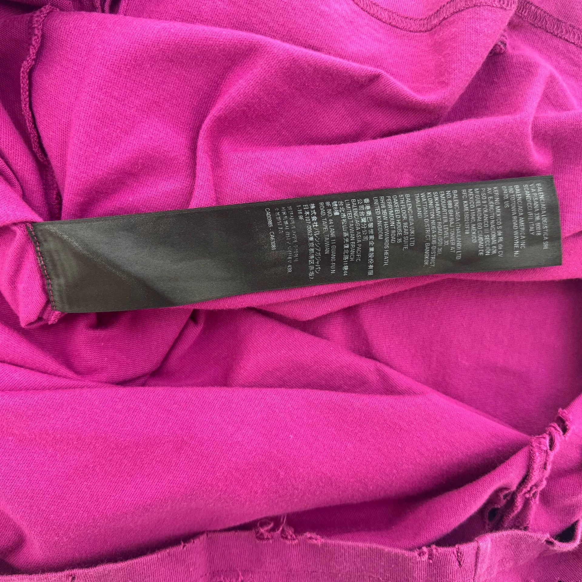 Japanese Brand Balenciaga Distressed Hole Sleeve Tee Size US L / EU 52-54 / 3 - 8 Thumbnail