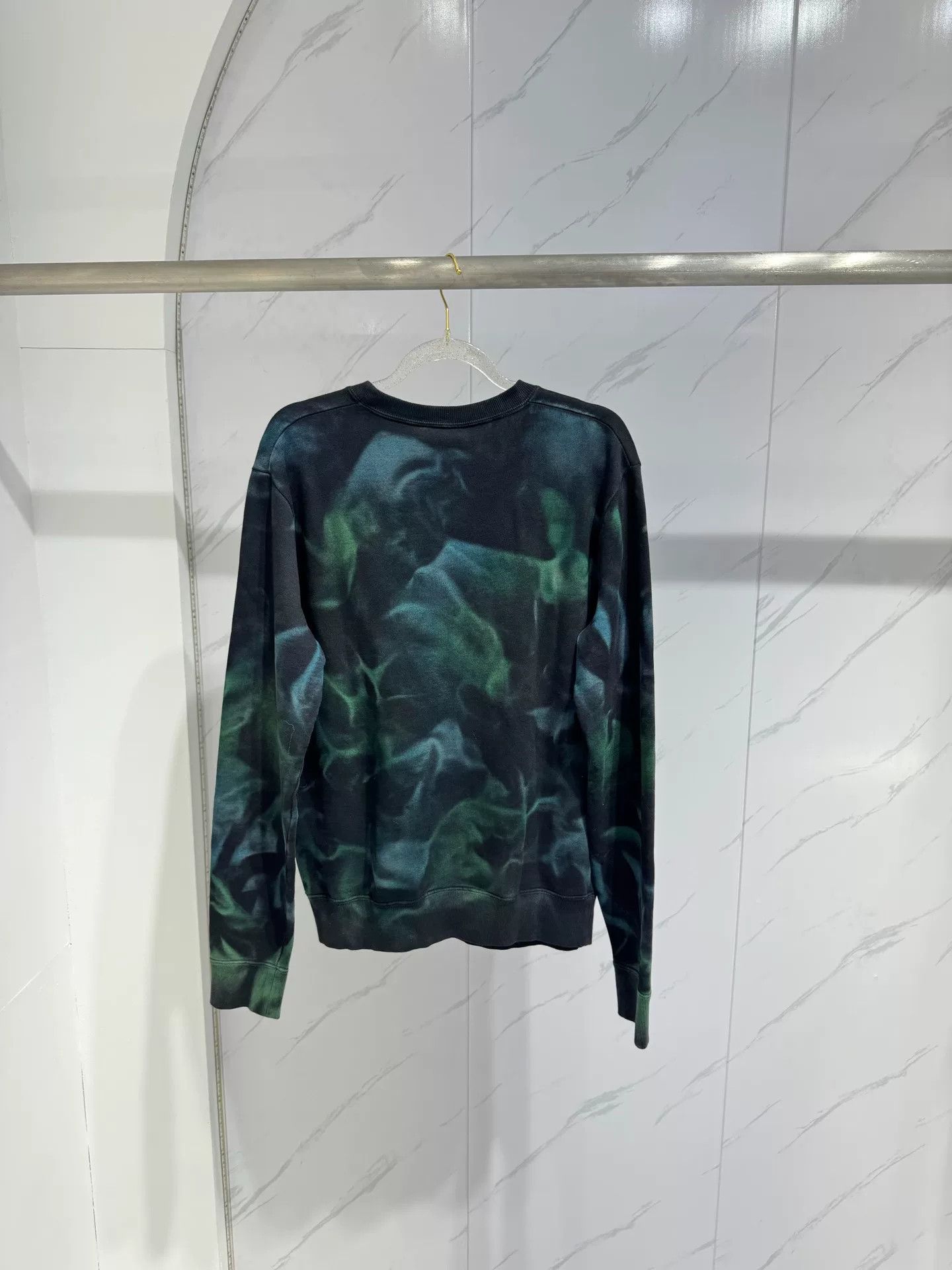 Saint Laurent Paris Saint Laurent SLP Green Tie-Dye Long-Sleeve T-Shirt Size US S / EU 44-46 / 1 - 2 Thumbnail