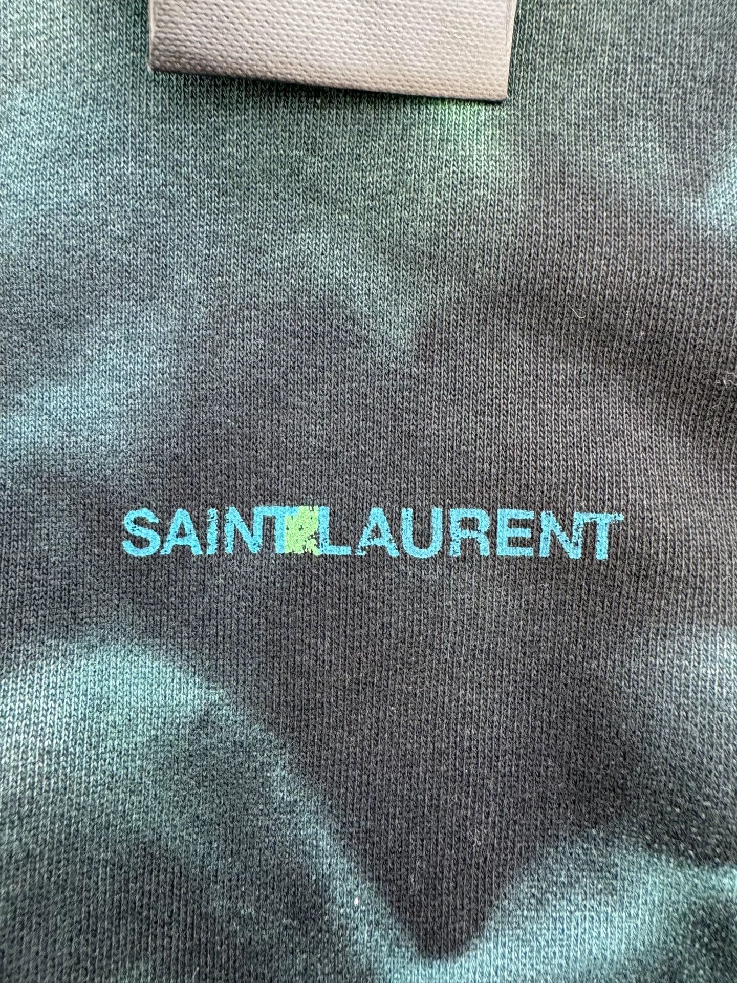 Saint Laurent Paris Saint Laurent SLP Green Tie-Dye Long-Sleeve T-Shirt Size US S / EU 44-46 / 1 - 3 Thumbnail