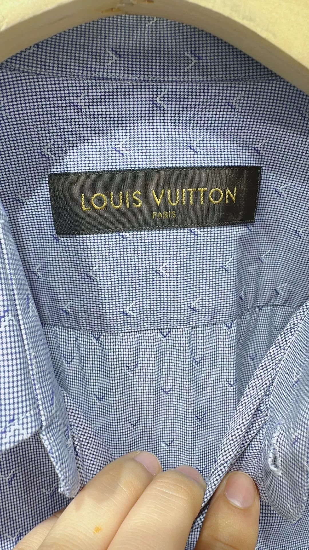 Japanese Brand LV Triangle Print Plaid Shirt Size US L / EU 52-54 / 3 - 2 Thumbnail