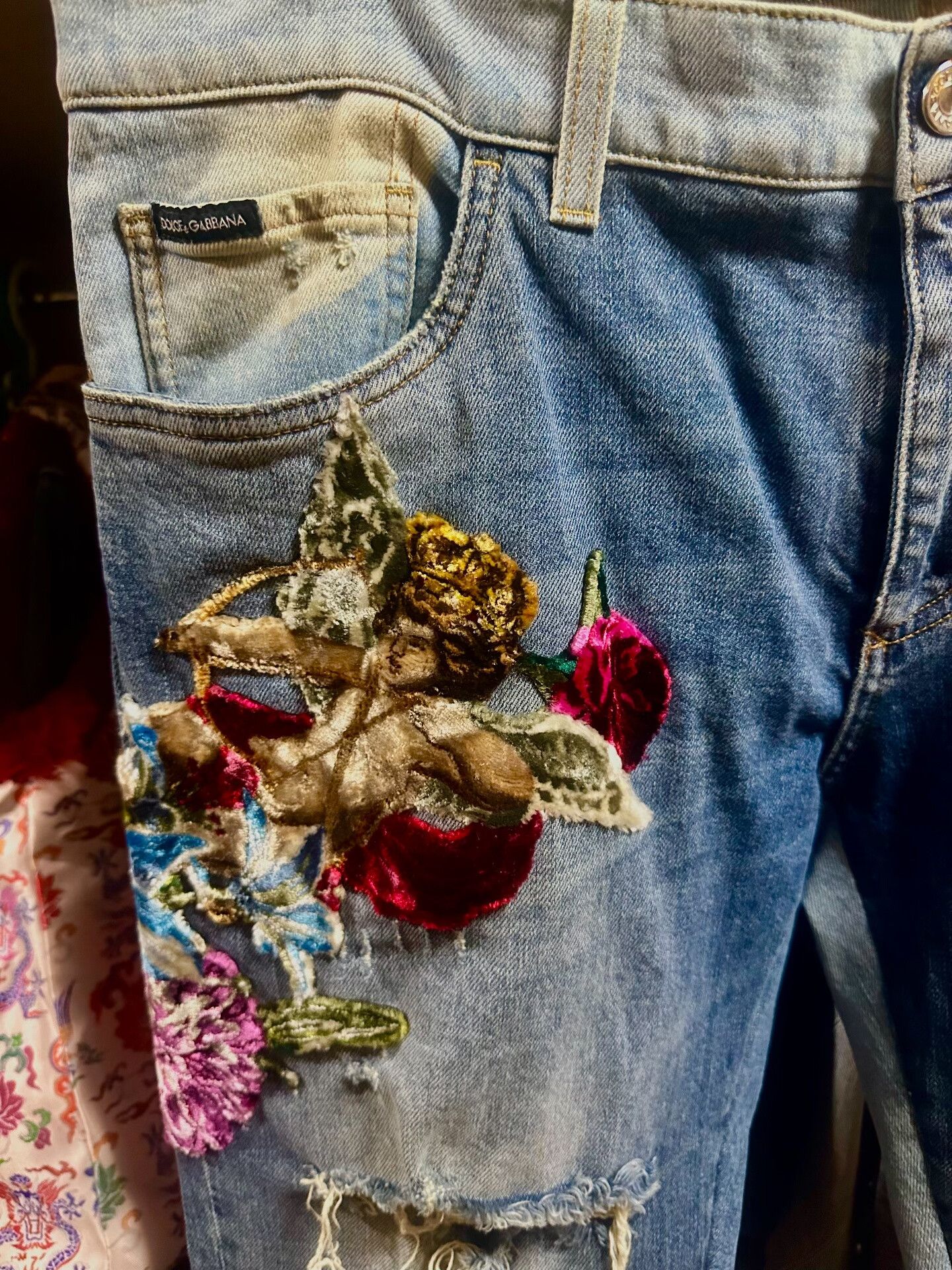 Dolce & Gabbana Dolce & Gabbana Limited Angel Flower Jeans Size US 36 / EU 52 - 3 Thumbnail