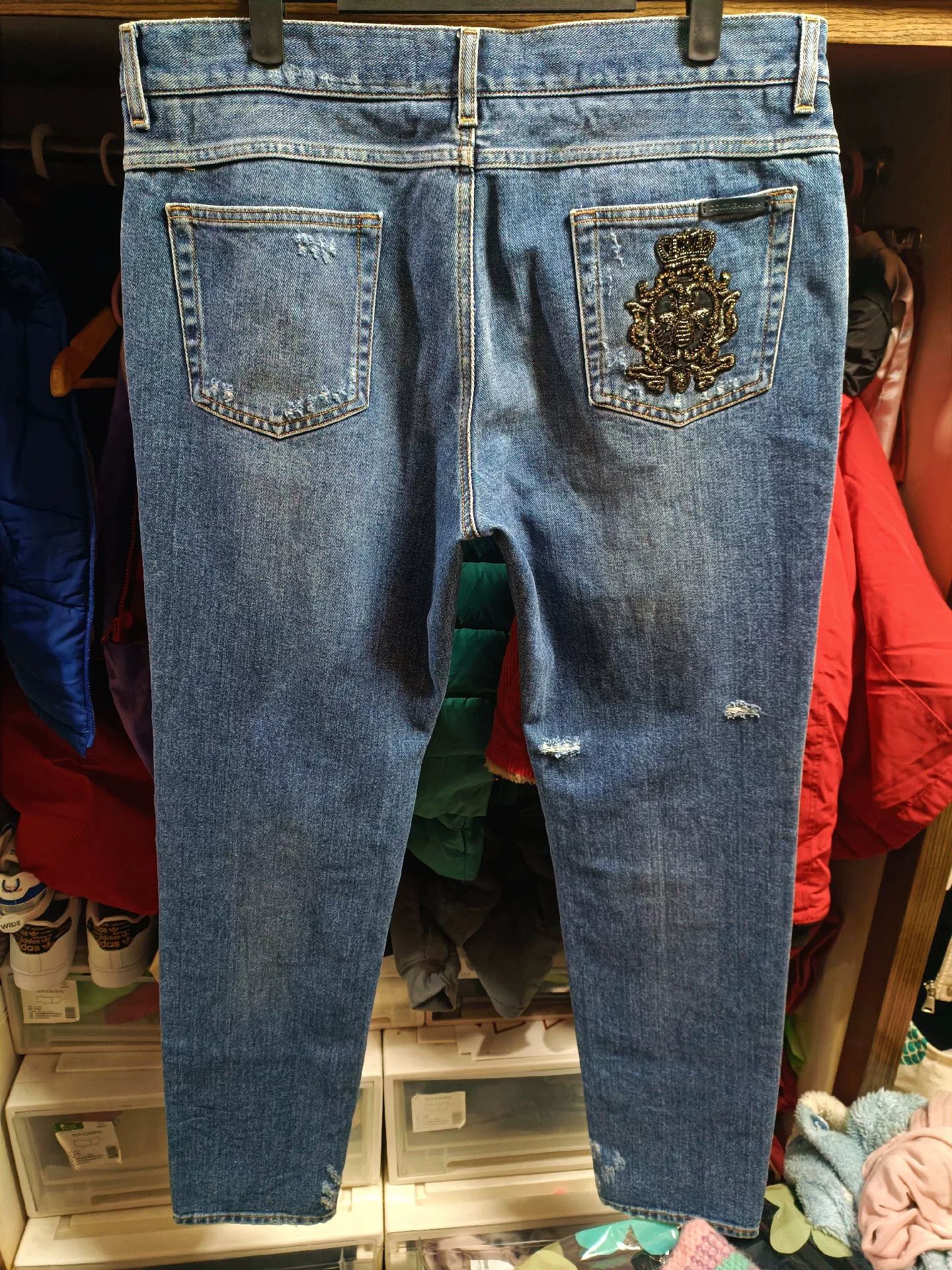 Dolce & Gabbana Dolce & Gabbana Sacred Heart Crown Bee Jeans Size US 36 / EU 52 - 3 Thumbnail