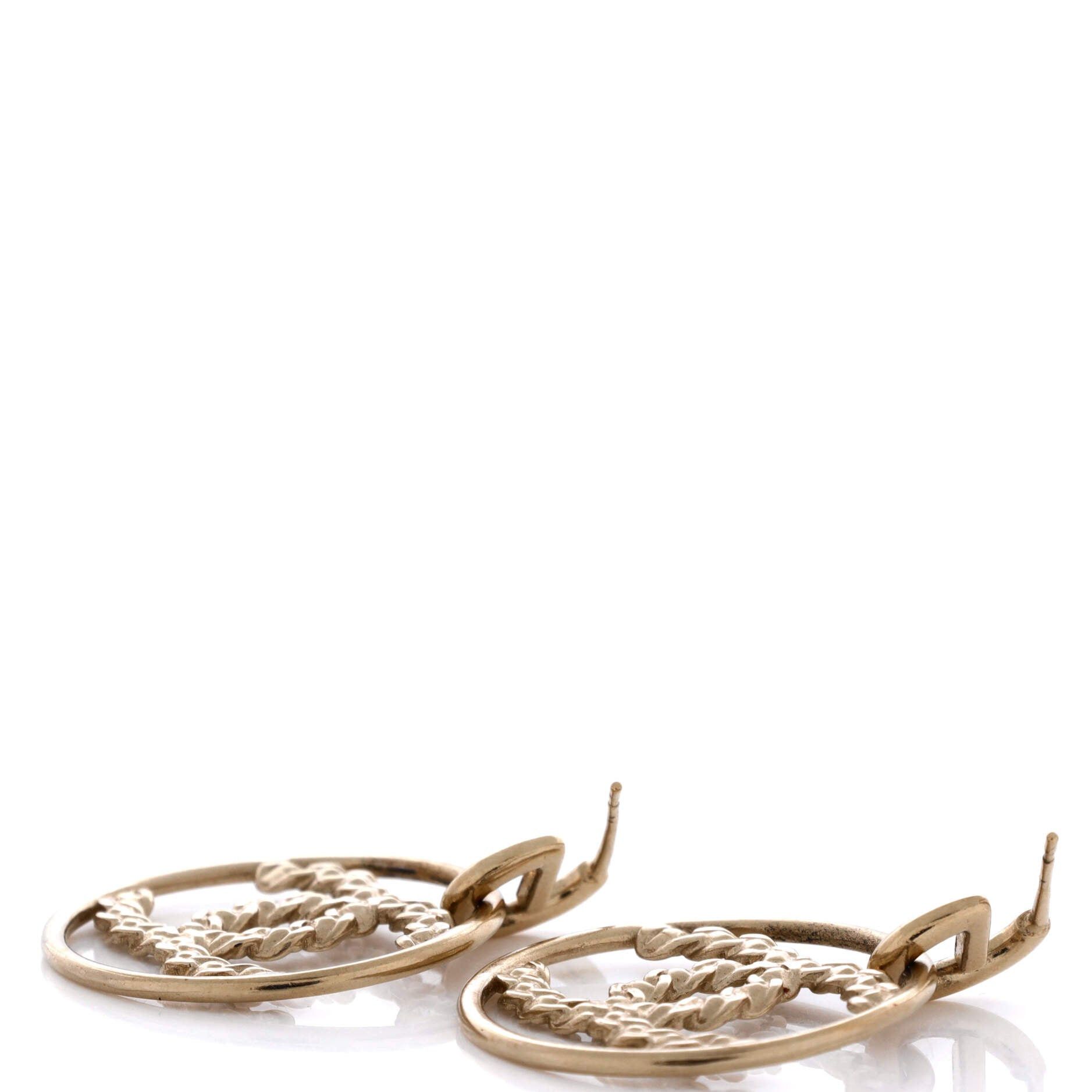 Chanel High Society CC Dangle Hoop Earrings Size ONE SIZE - 5 Thumbnail