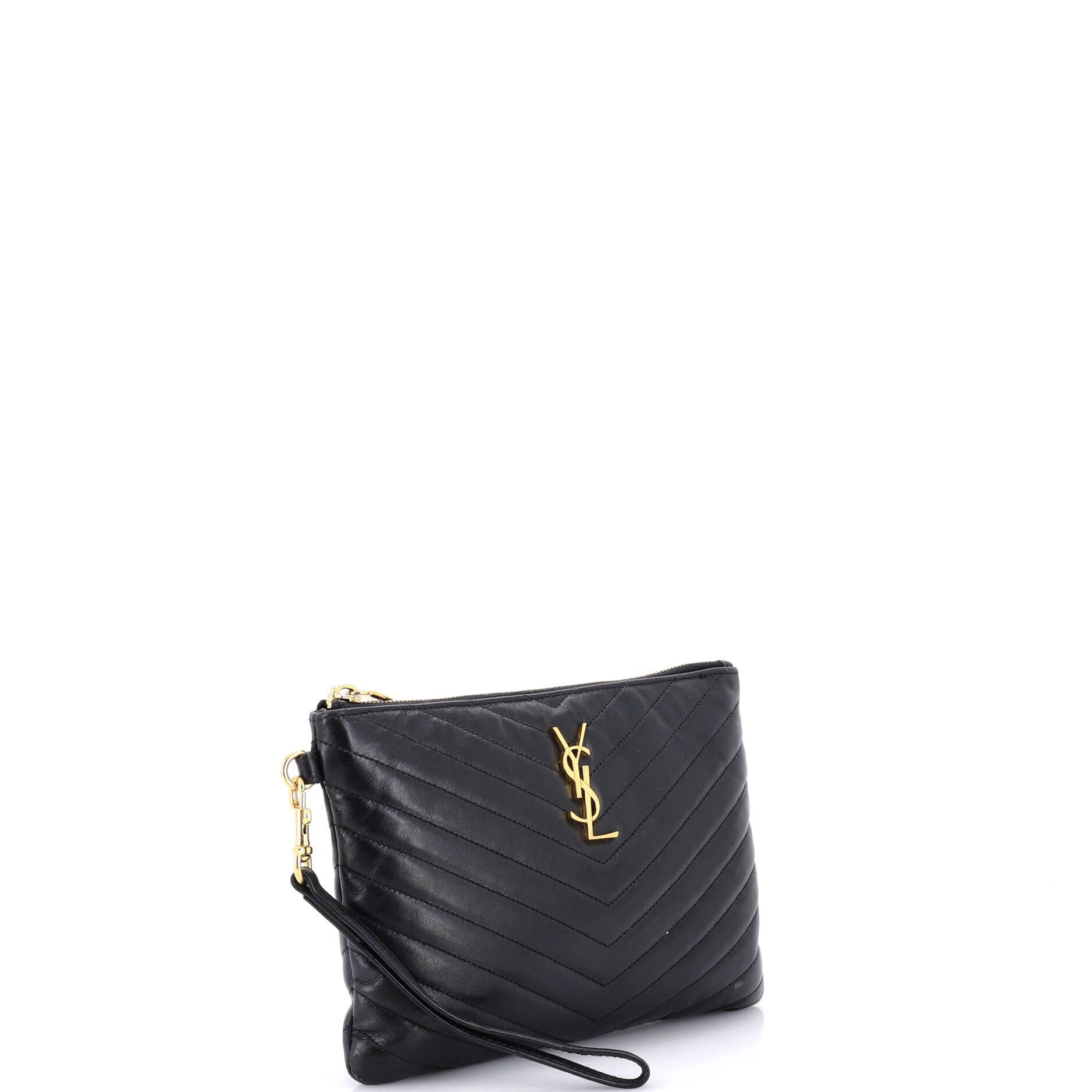 Saint Laurent Paris Classic Monogram Wristlet Pouch Size ONE SIZE - 2 Thumbnail