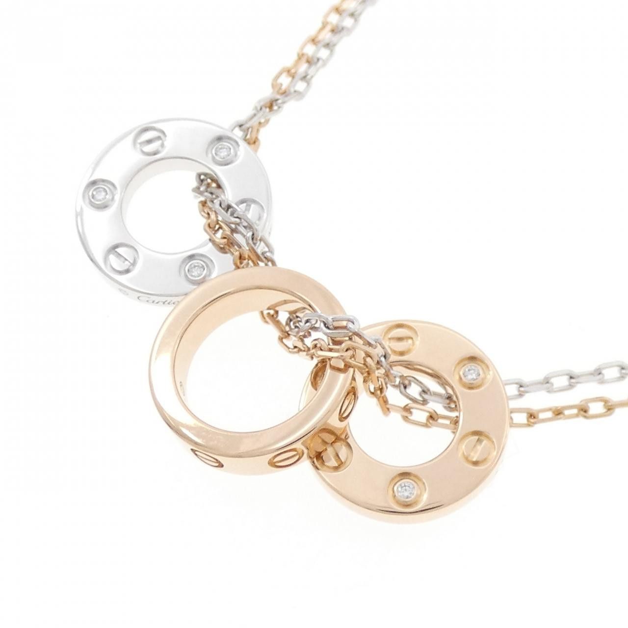 Cartier Cartier Cartier Love 750 Pink Gold 750 White Gold Diamond Necklace Precious Metal Necklace DUTY FREE for USA Size ONE SIZE - 4 Thumbnail