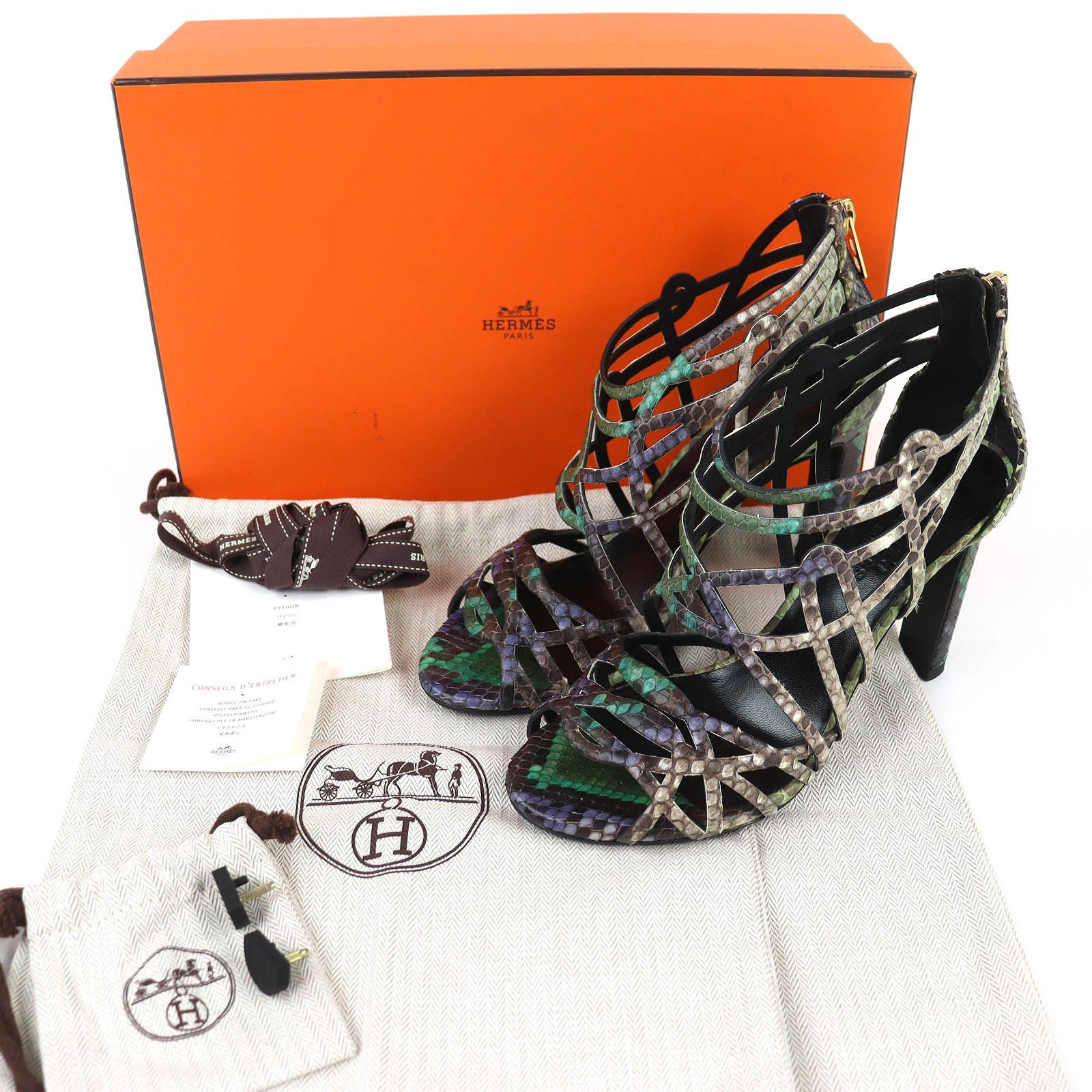 Hermes Hermes Hermès Back-Zip Gladiator Python Sandals 35.5 Others Shoes DUTY FREE for USA Size ONE SIZE - 2 Thumbnail