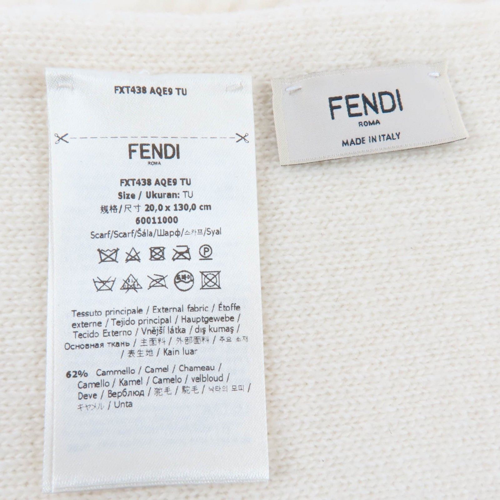 Fendi Fendi Fendi logo knit wool scarf Textile Scarf FXT438 DUTY FREE for USA Size ONE SIZE - 6 Thumbnail