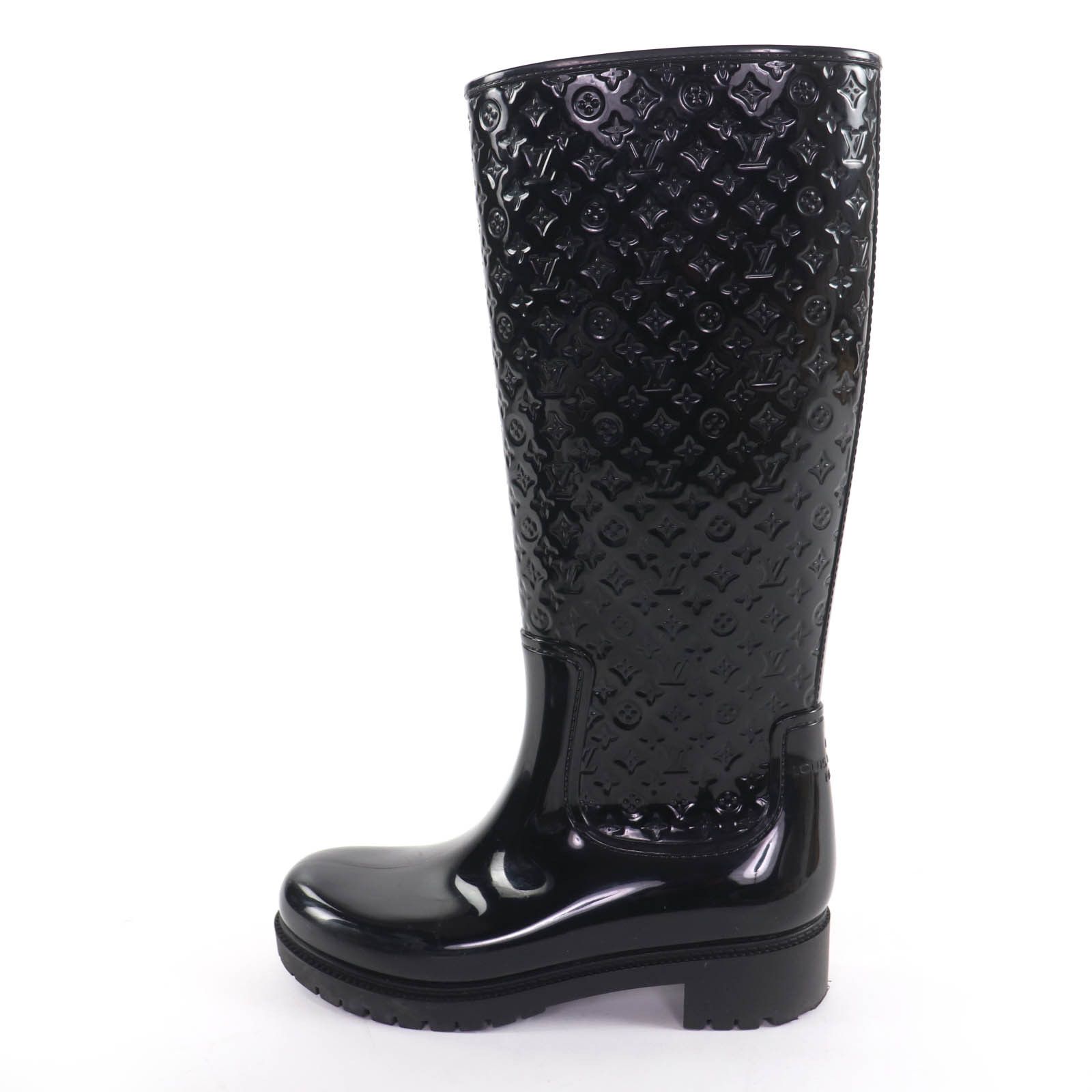 Louis Vuitton Louis Vuitton Louis Vuitton Monogram Rubber Boots Plastic / Synthetic Shoes DUTY FREE for USA Size ONE SIZE - 4 Thumbnail