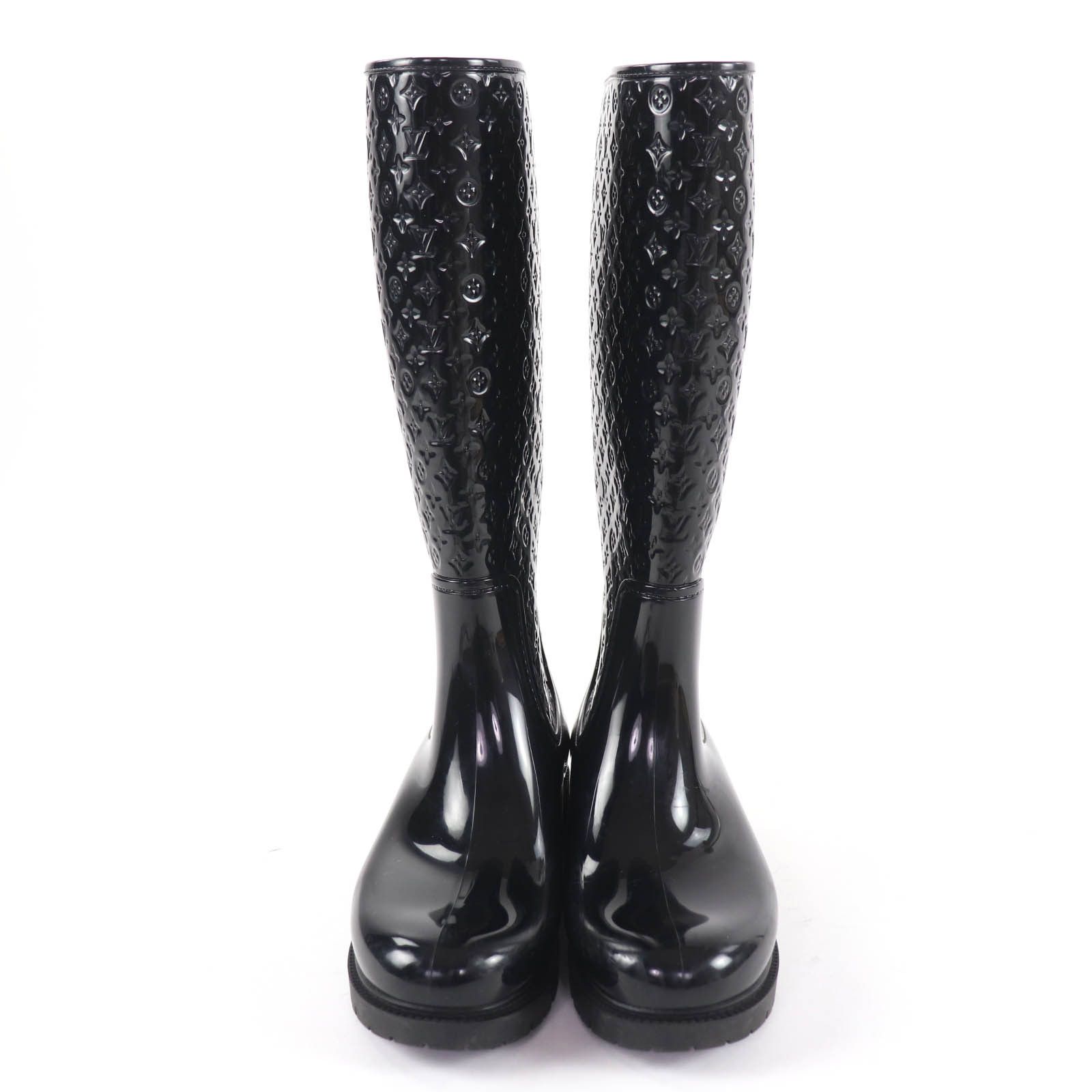 Louis Vuitton Louis Vuitton Louis Vuitton Monogram Rubber Boots Plastic / Synthetic Shoes DUTY FREE for USA Size ONE SIZE - 3 Thumbnail