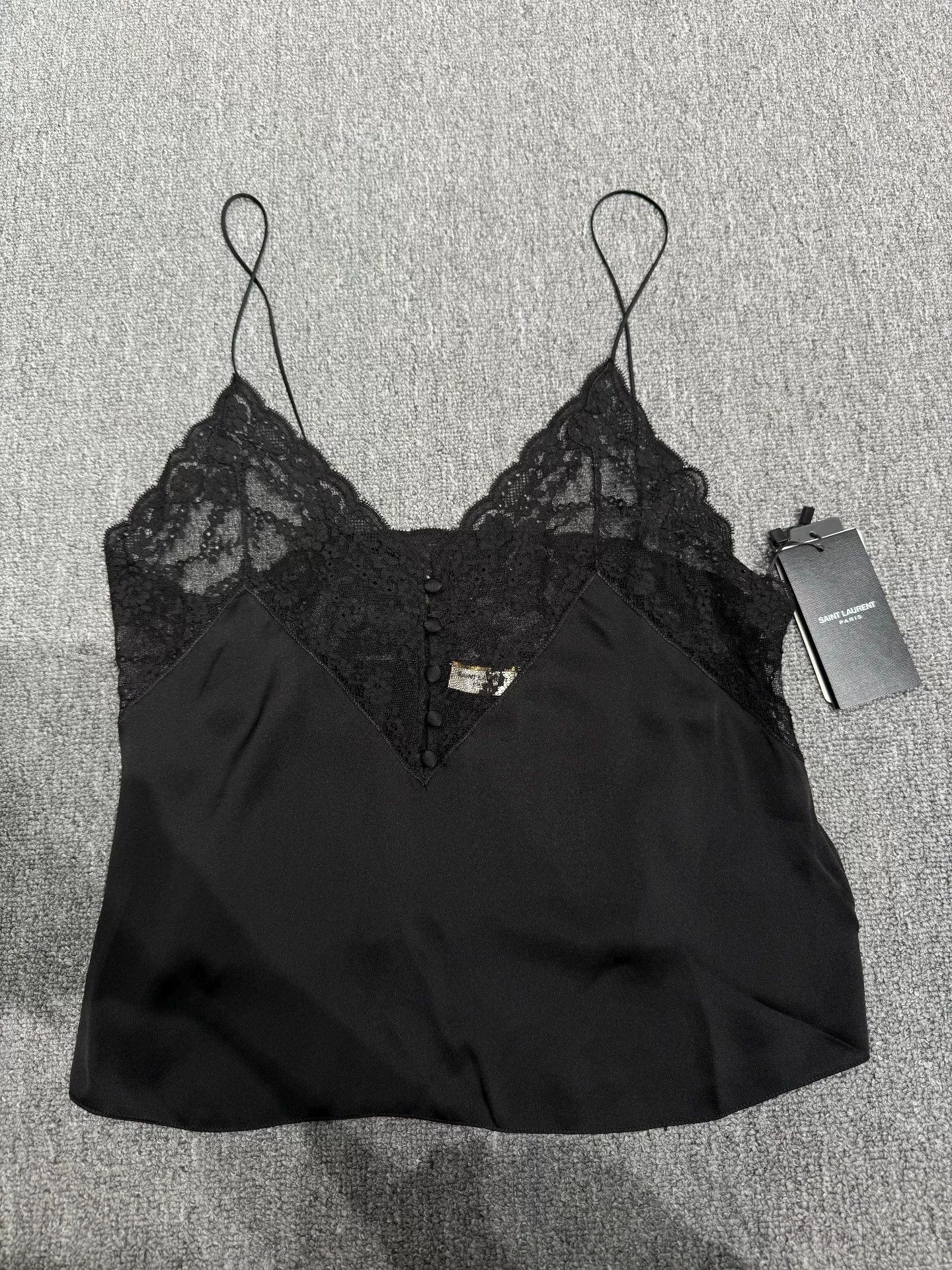 Saint Laurent Paris Saint Laurent Black Lace Camisole Size S / US 4 / IT 40 - 3 Thumbnail