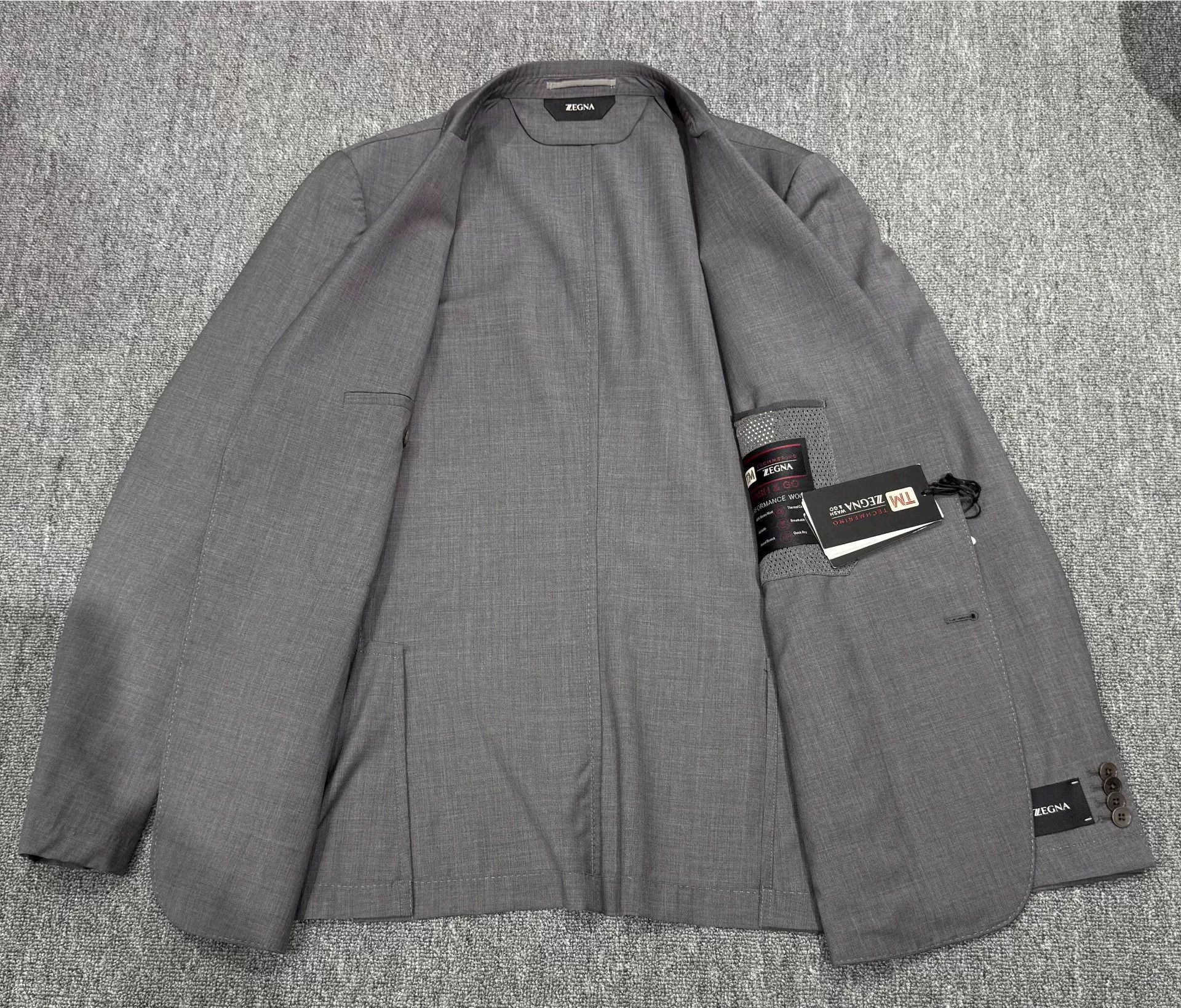 Ermenegildo Zegna ZEGNA 100% Wool Casual Suit Size US L / EU 52-54 / 3 - 5 Thumbnail
