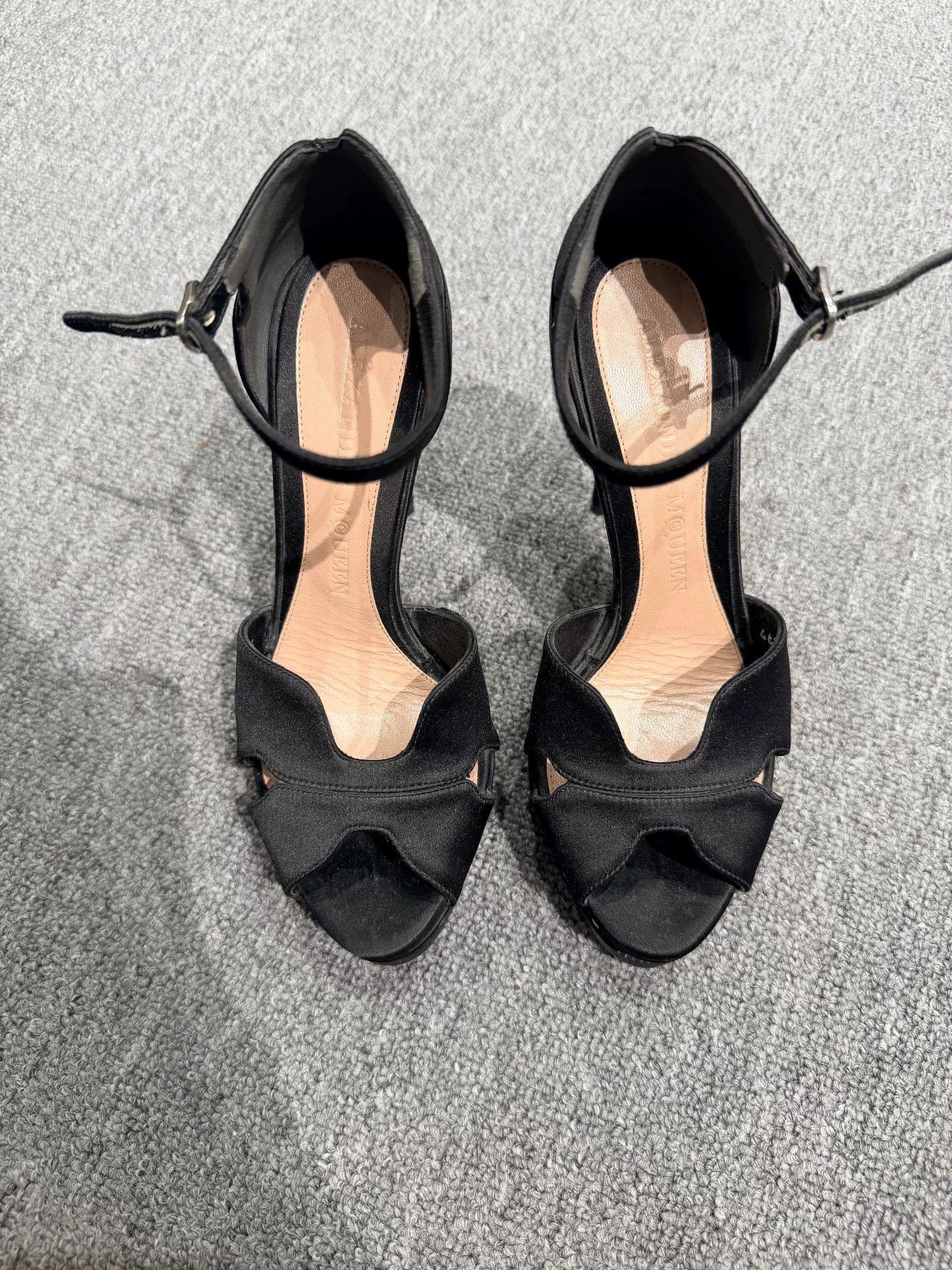 Japanese Brand Alexander McQueen Black Heel Sandals Size US 5 / IT 35 - 4 Thumbnail