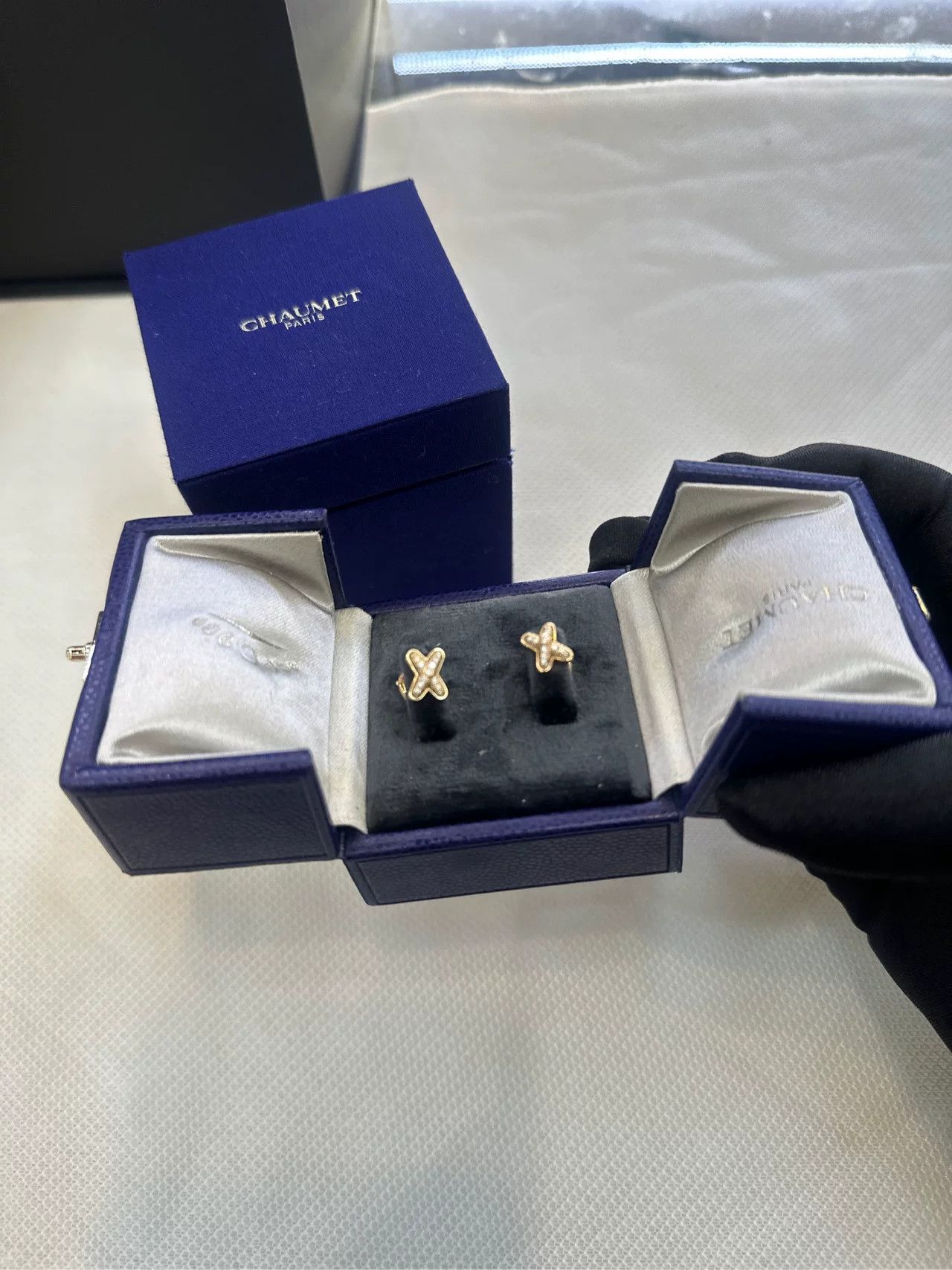 Japanese Brand Chaumet New Rose Gold Diamond Earrings Size ONE SIZE - 3 Thumbnail