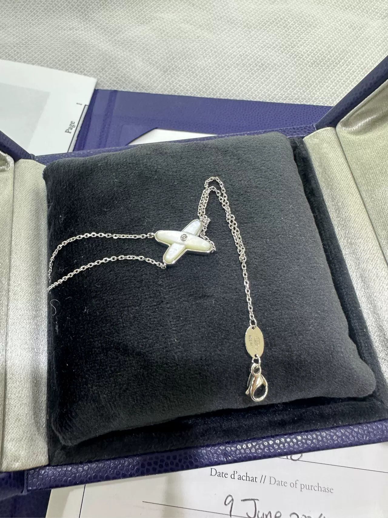 Japanese Brand CHAUMET 18K White Gold Cross Bracelet Size ONE SIZE - 2 Thumbnail