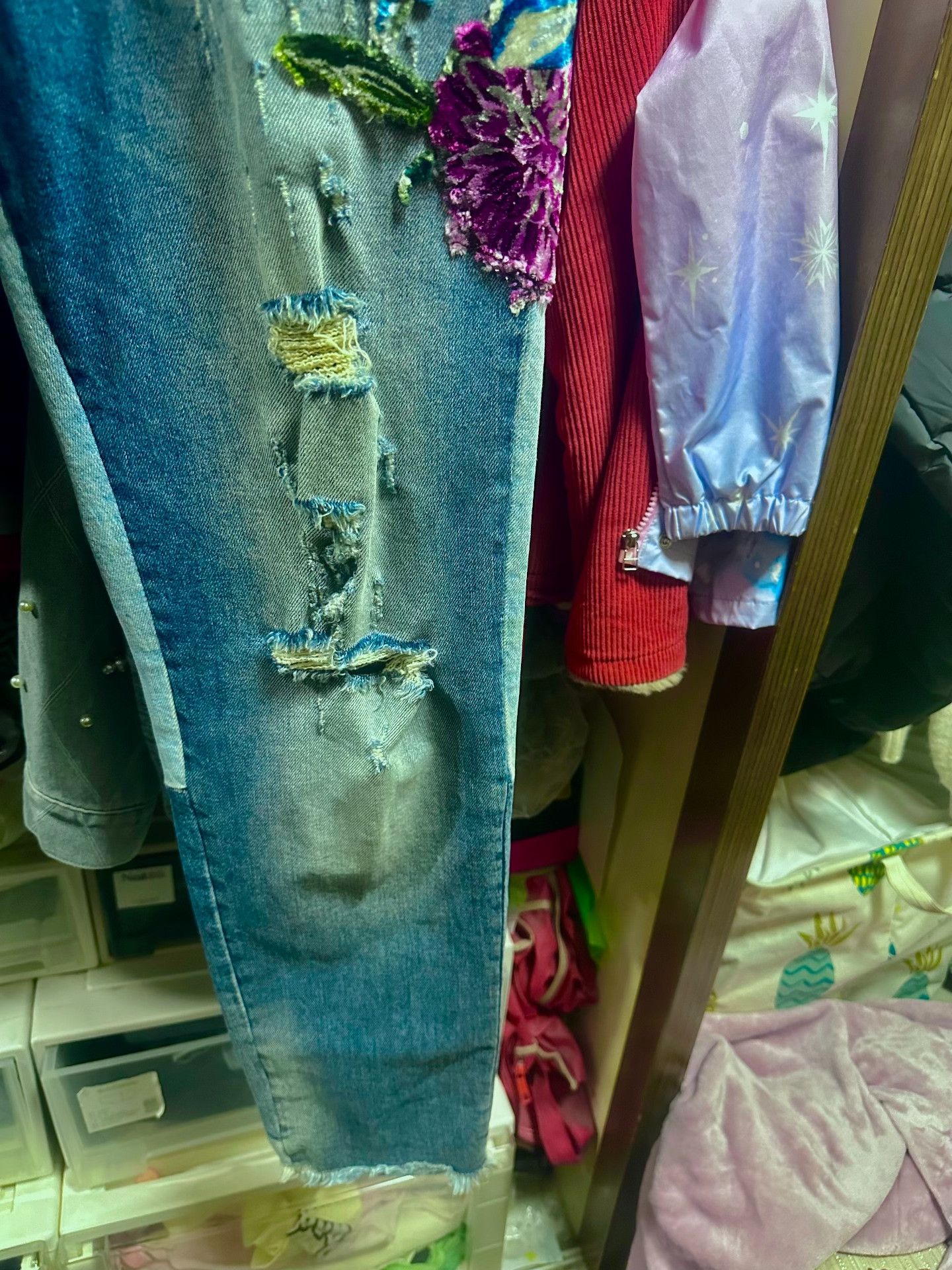 Dolce & Gabbana Dolce & Gabbana Limited Angel Flower Jeans Size US 36 / EU 52 - 6 Thumbnail
