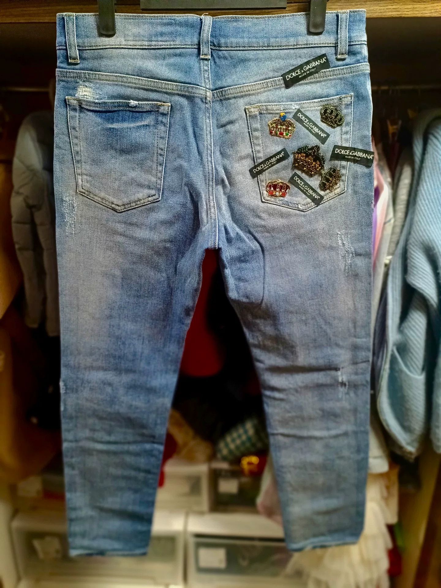 Dolce & Gabbana Dolce & Gabbana Crown Logo Jeans Size US 32 / EU 48 - 2 Thumbnail