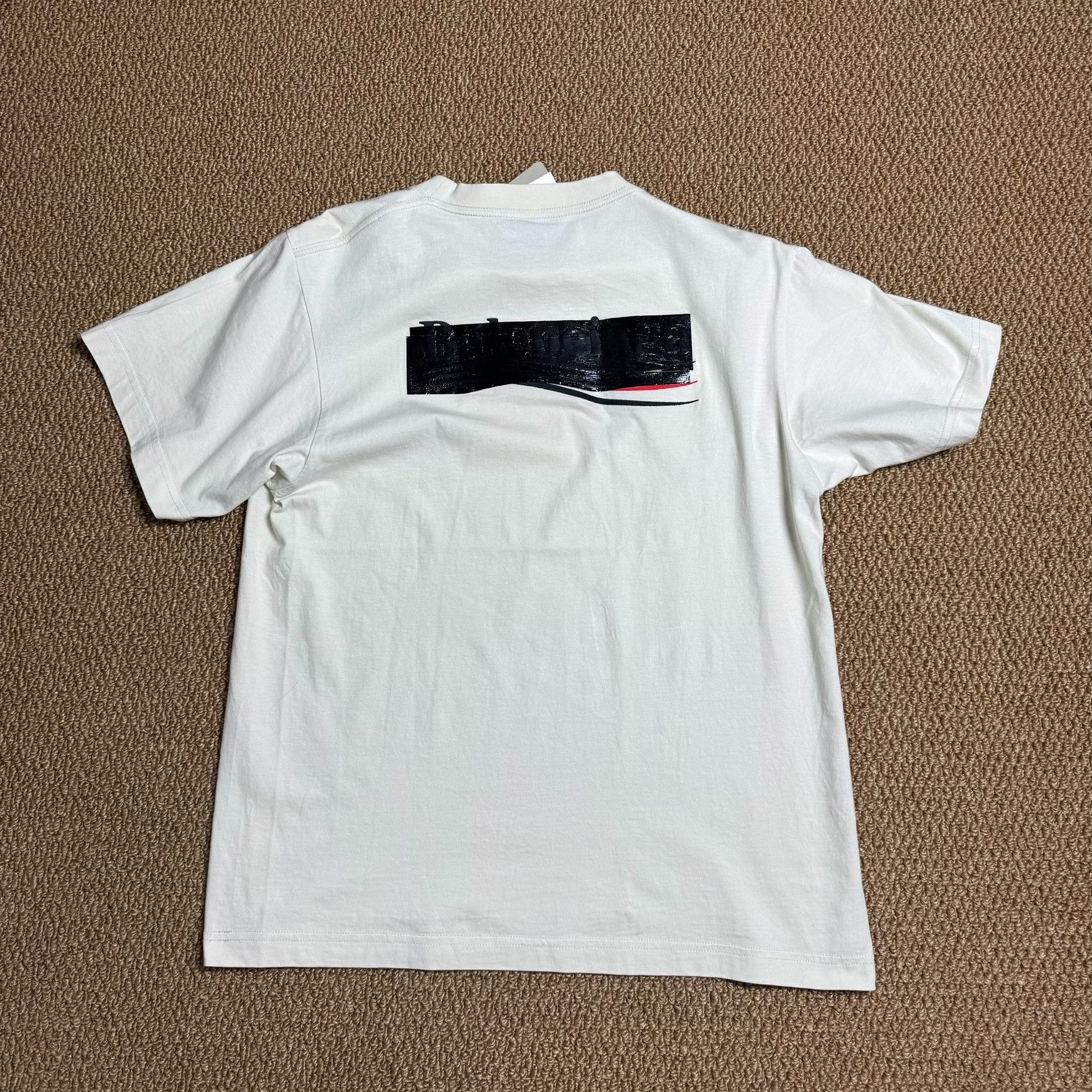 Japanese Brand Balenciaga White Coke Embroidery Short Sleeve Size M / US 6-8 / IT 42-44 - 2 Thumbnail