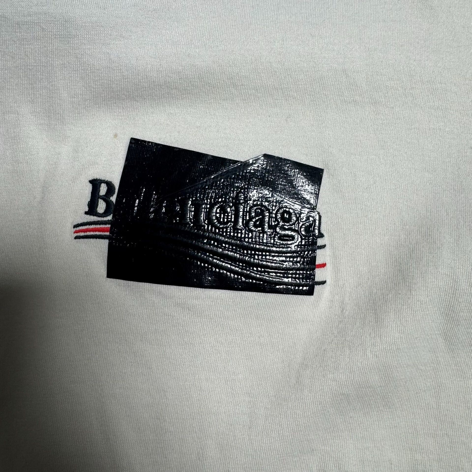 Japanese Brand Balenciaga White Coke Embroidery Short Sleeve Size M / US 6-8 / IT 42-44 - 3 Thumbnail