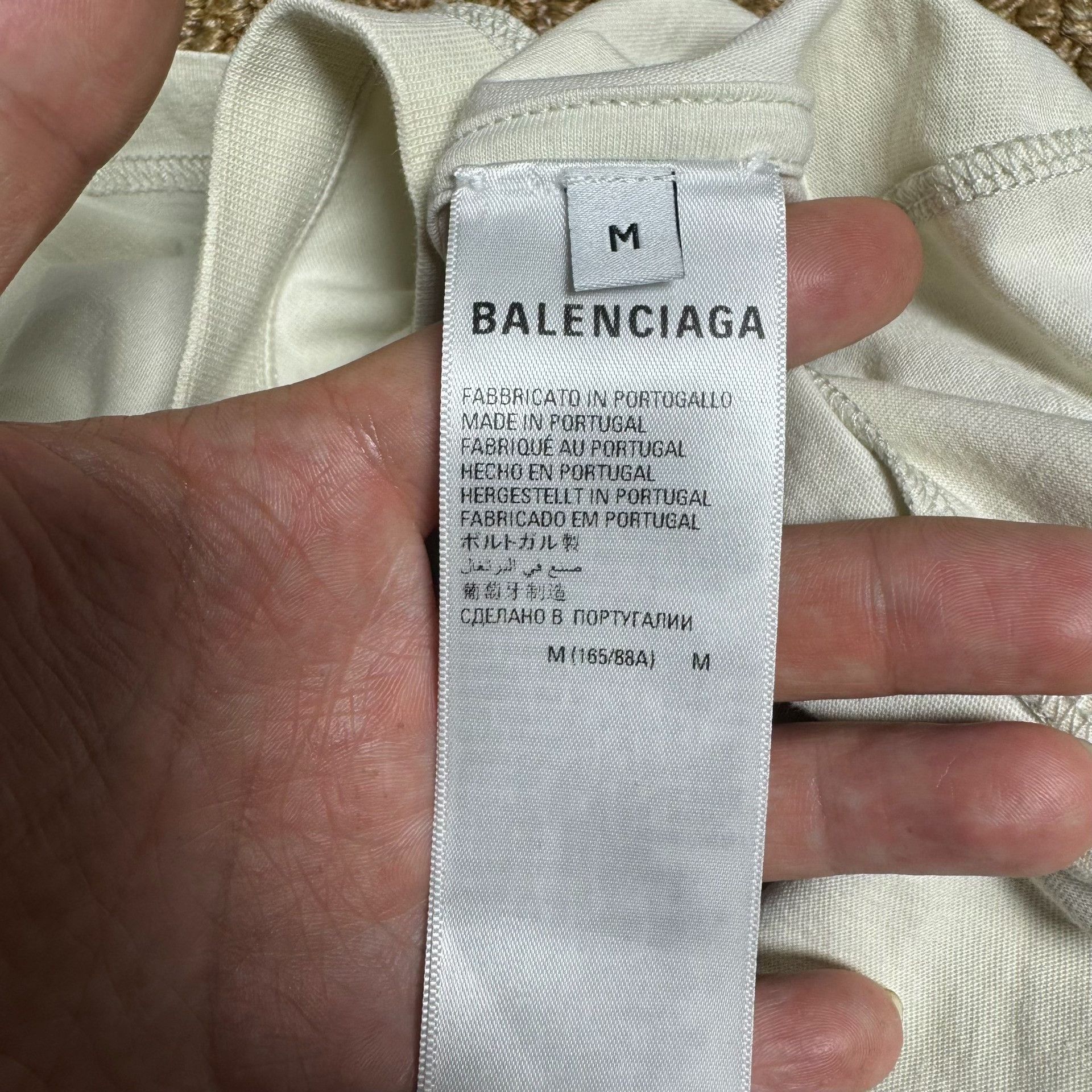 Japanese Brand Balenciaga White Coke Embroidery Short Sleeve Size M / US 6-8 / IT 42-44 - 5 Thumbnail
