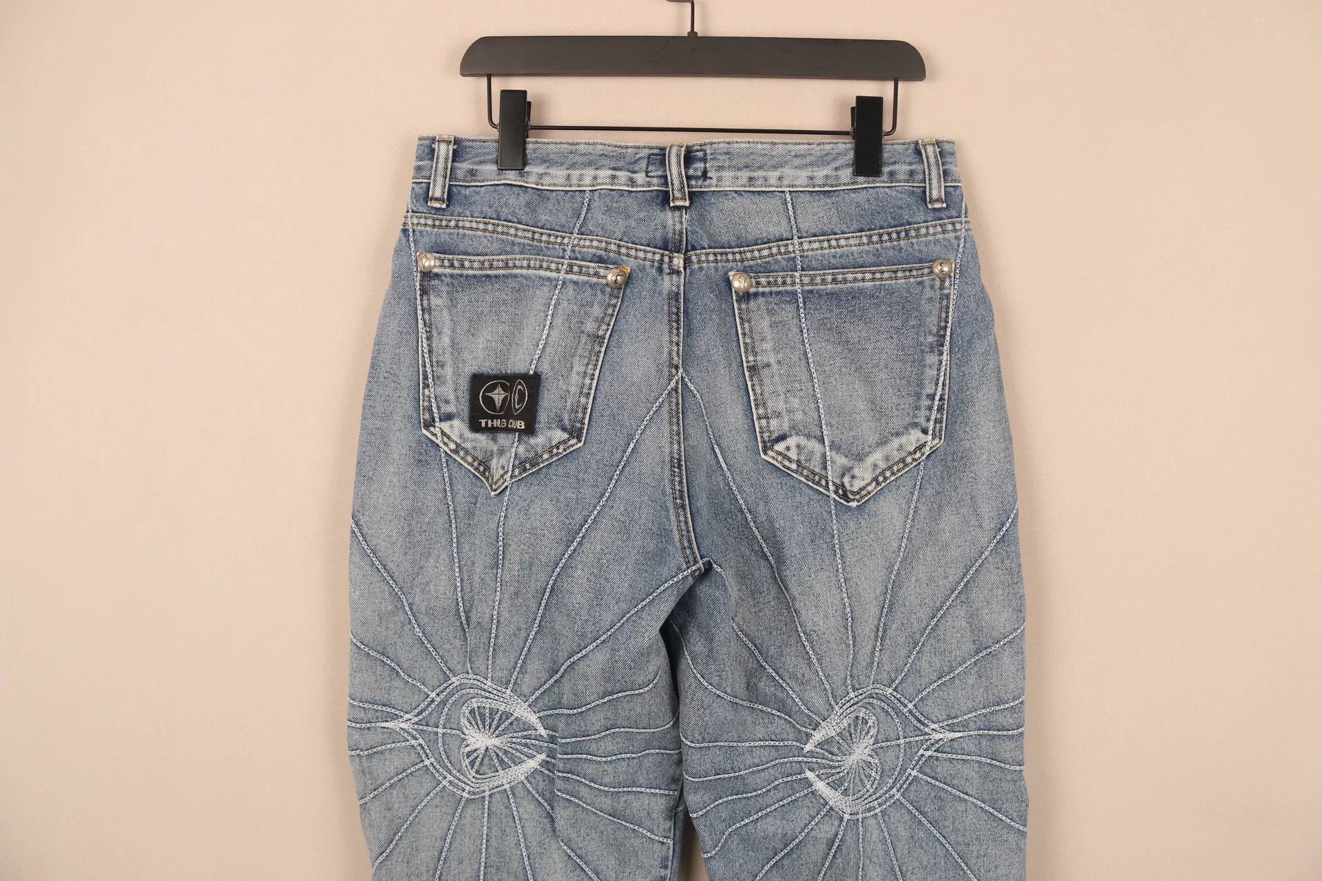 Japanese Brand Thug Club FW23 Ray Embroidery Jeans Size US 32 / EU 48 - 4 Thumbnail
