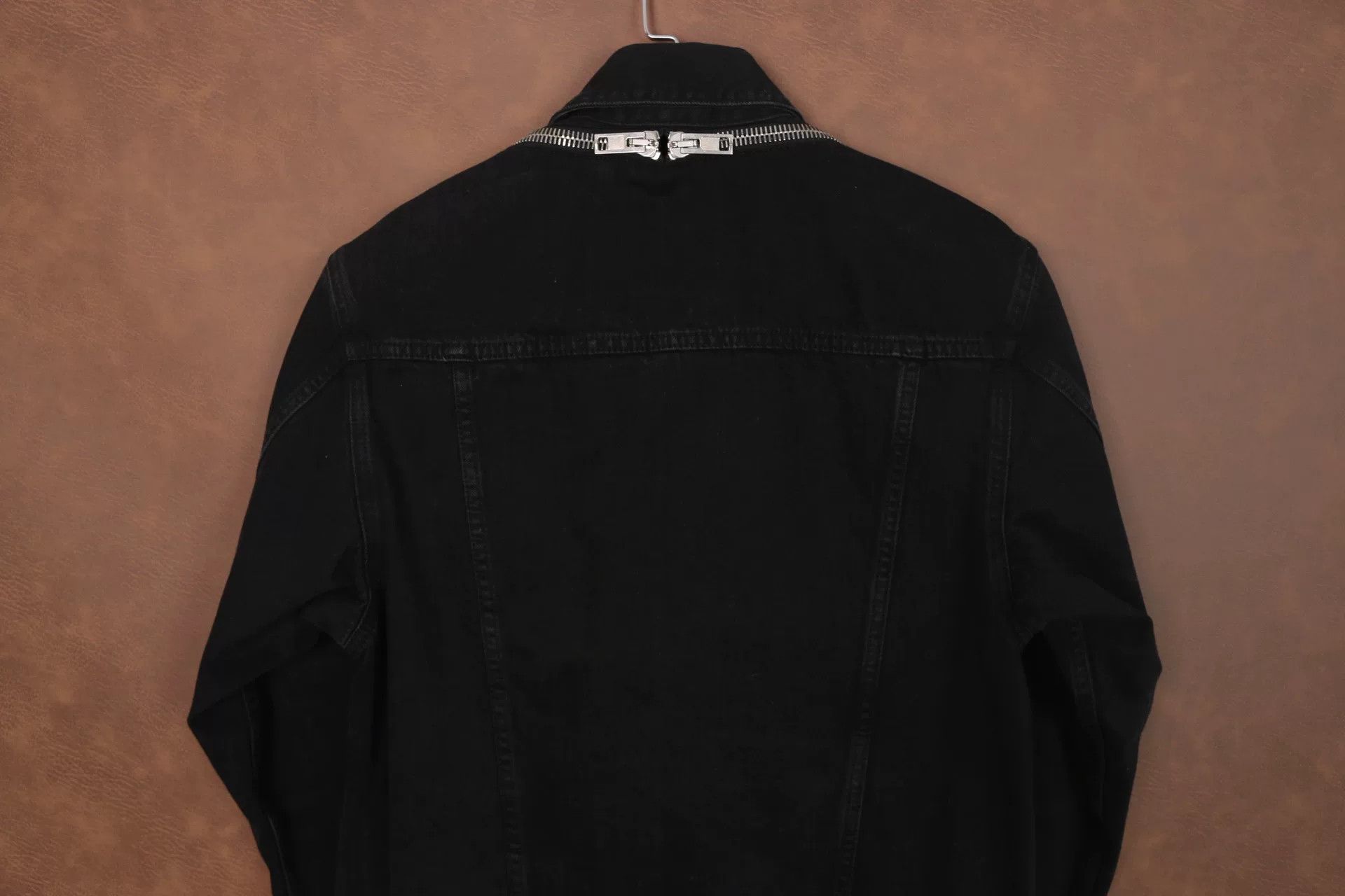 Japanese Brand Alexander Wang Off-Shoulder Black Denim Jacket Size XS / US 0-2 / IT 36-38 - 4 Thumbnail