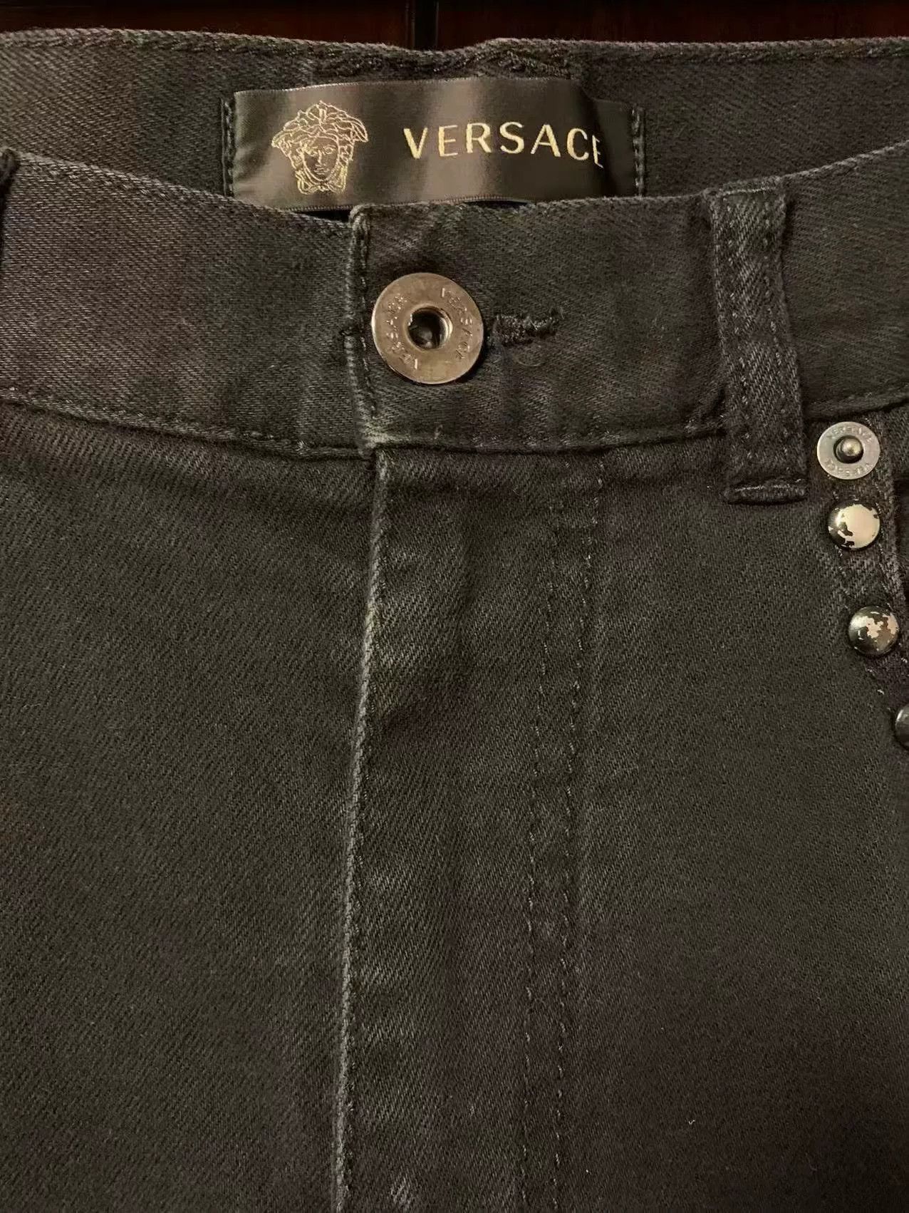 Japanese Brand Versace Men's Rivet Decorated Jeans Size US 30 / EU 46 - 3 Thumbnail