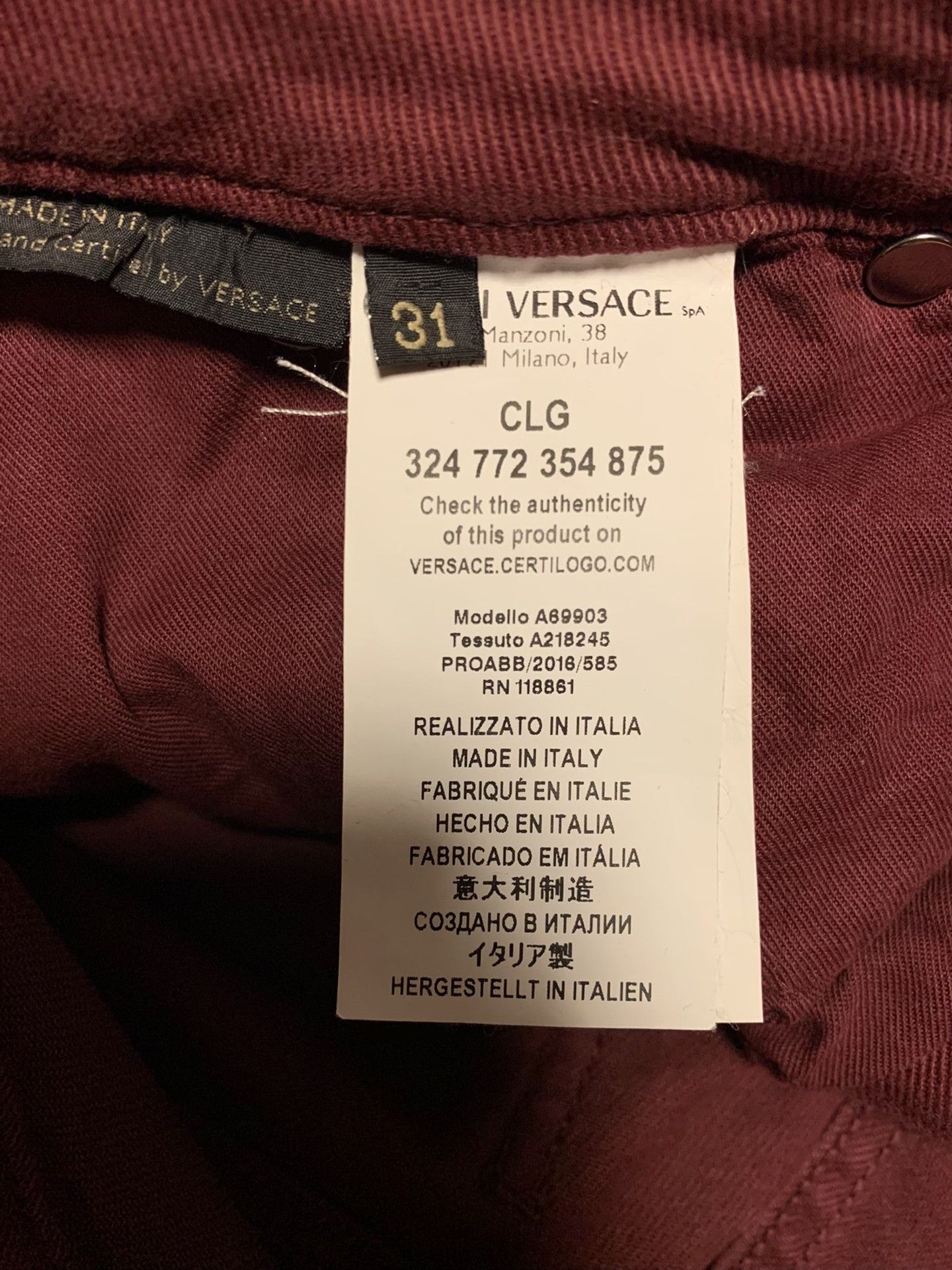 Japanese Brand Versace Red Jeans Size US 31 - 5 Thumbnail