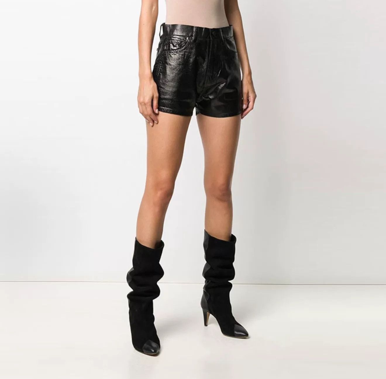 Saint Laurent Paris Saint Laurent High-Waist Leather Shorts Size 28" / US 6 / IT 42 - 6 Thumbnail