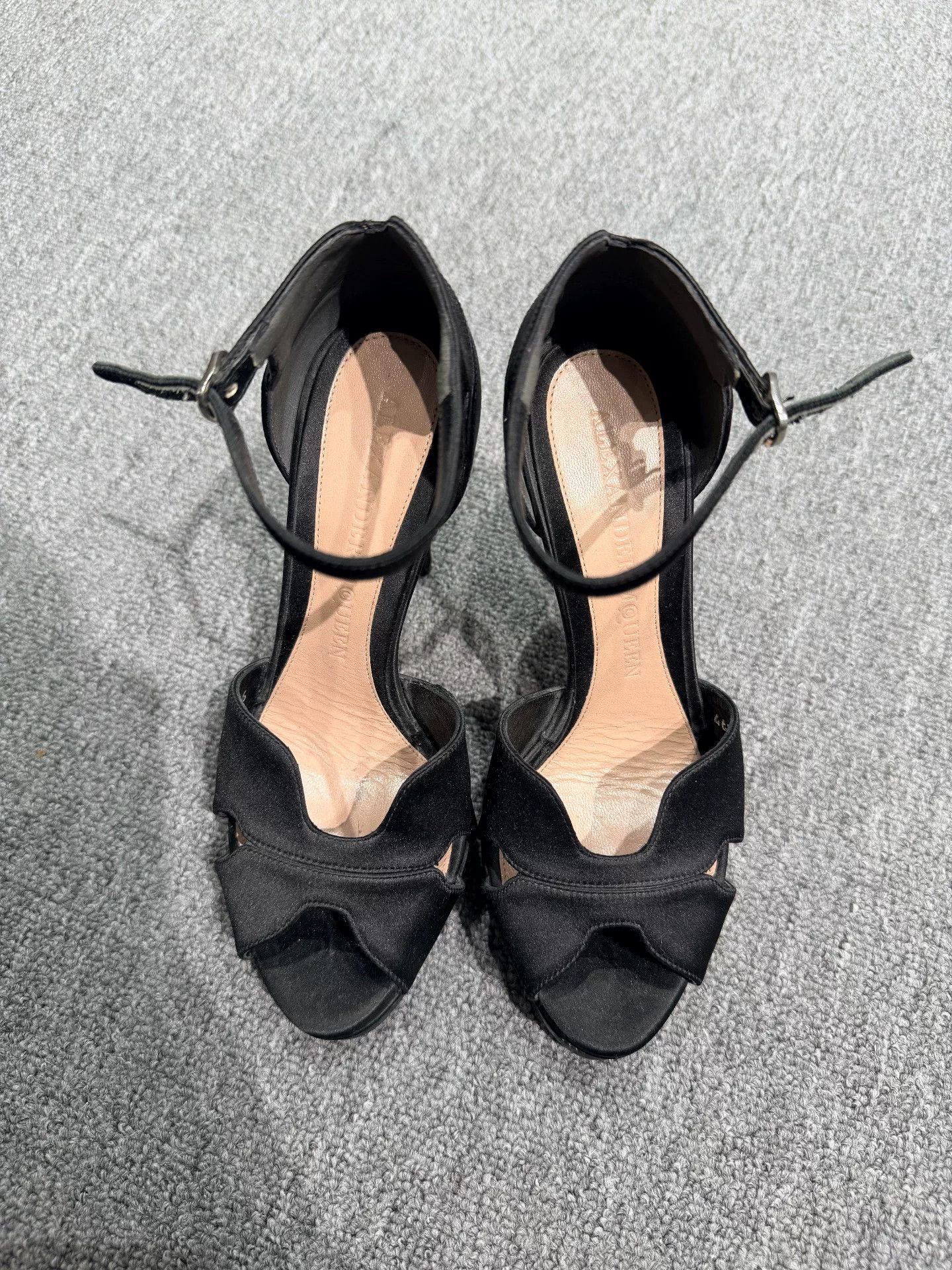Japanese Brand Alexander McQueen Black Heel Sandals Size US 5 / IT 35 - 6 Thumbnail