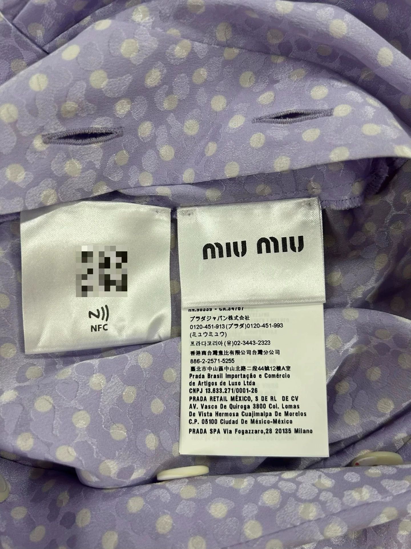 Miu Miu MiuMiu Purple Polka Dot Silk Dress Size S / US 4 / IT 40 - 7 Thumbnail