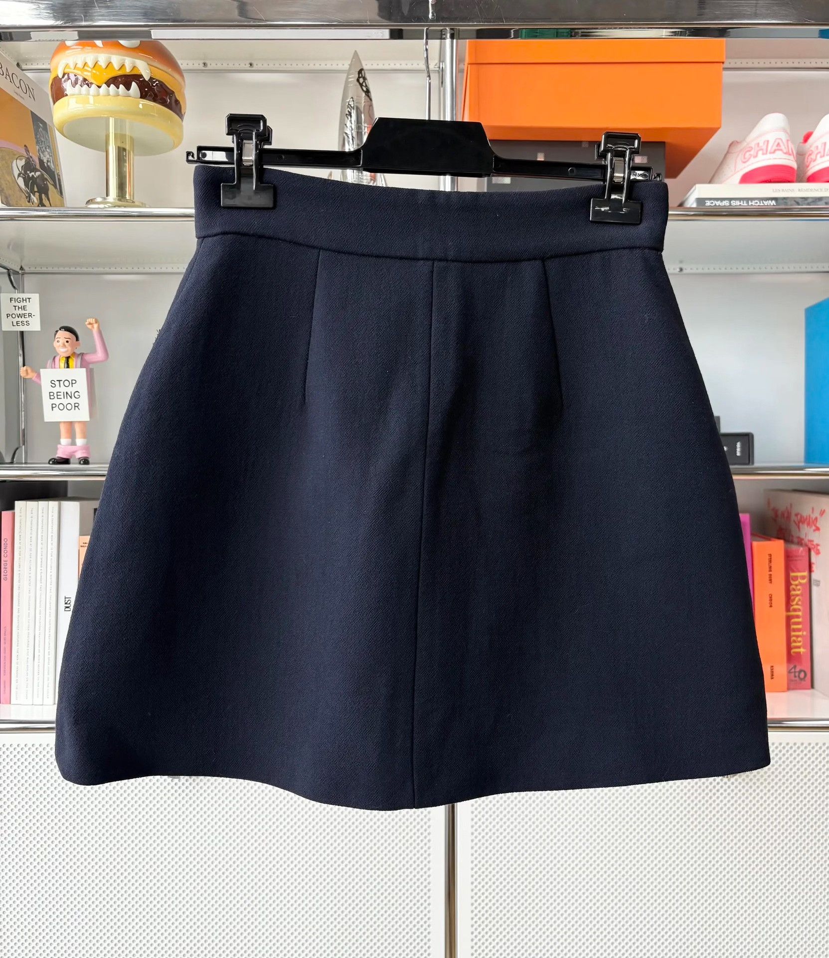 Miu Miu Miumiu Navy Wool A-Line Skirt IT42 Size 42" / US 20 - 3 Thumbnail