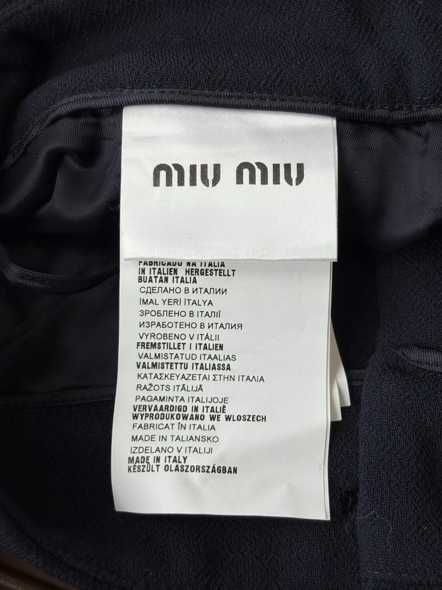 Miu Miu Miumiu Navy Wool A-Line Skirt IT42 Size 42" / US 20 - 6 Thumbnail