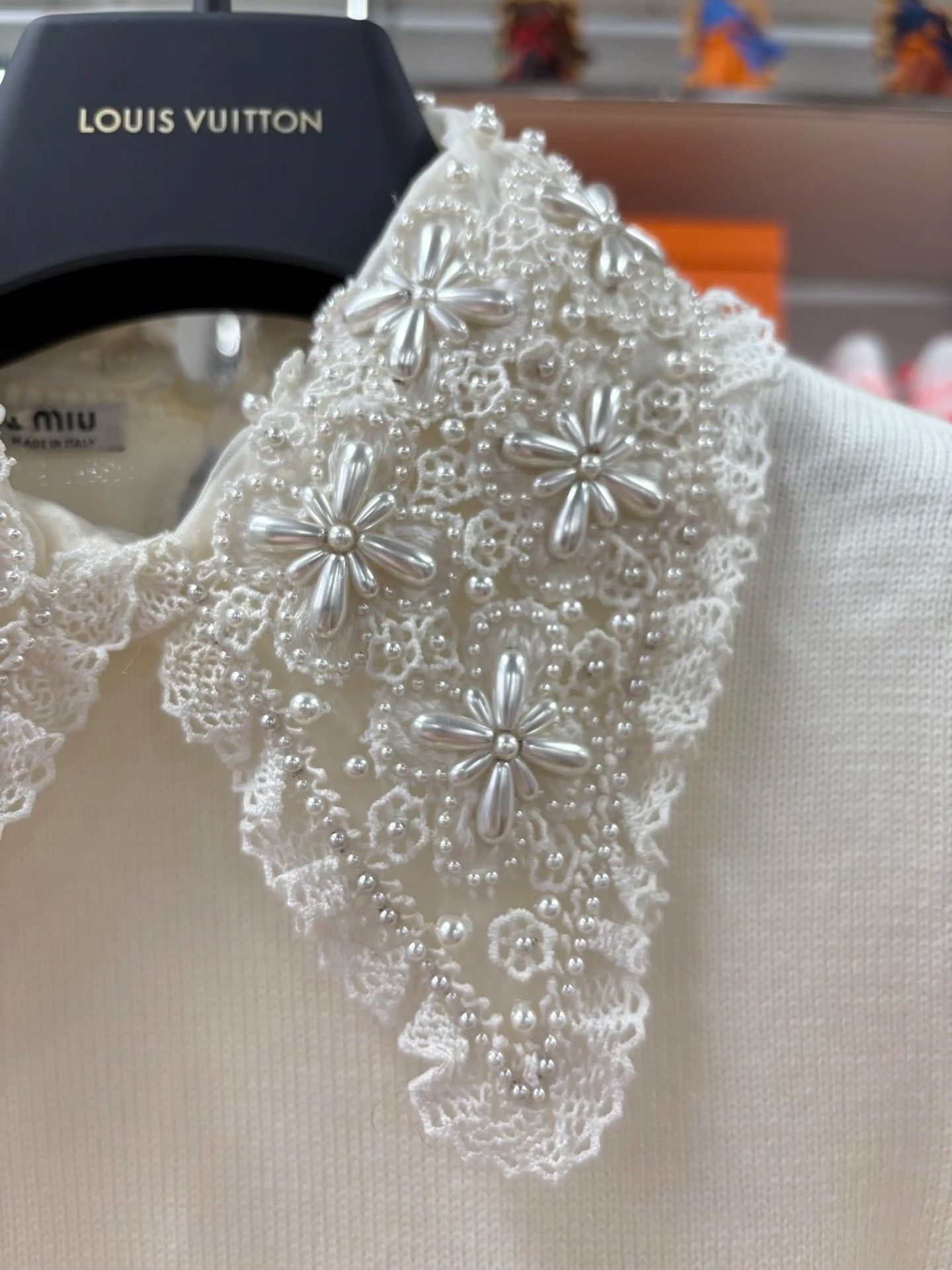 Miu Miu Miumiu Detachable Embroidered Beaded Collar Knit Top Size XS / US 0-2 / IT 36-38 - 3 Thumbnail