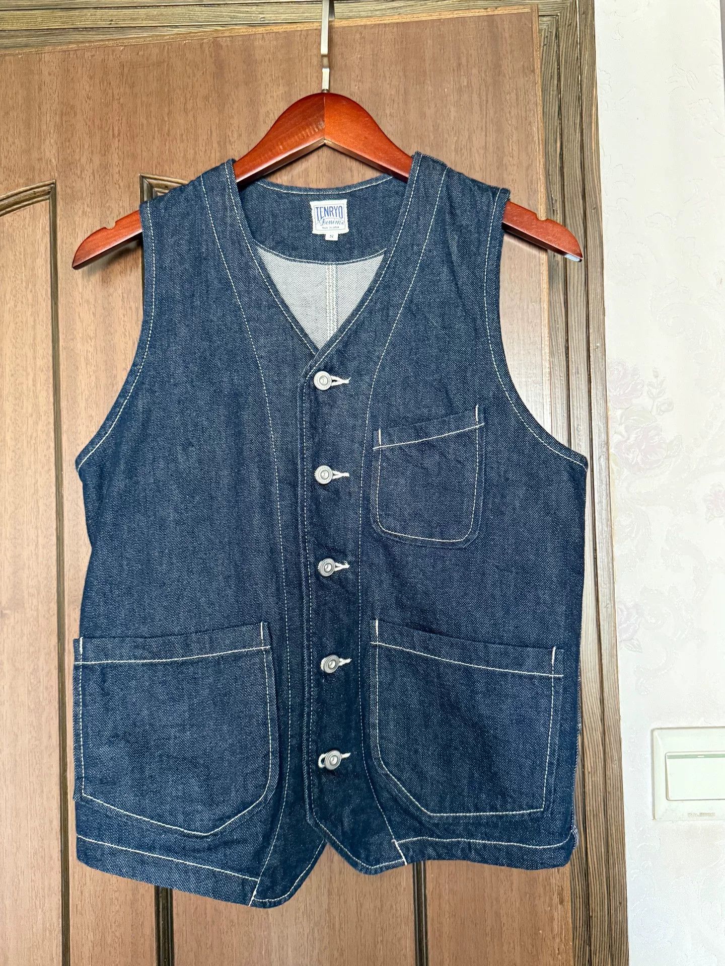 Japanese Brand TENRYO 13oz Denim Japanese Vintage Vest Size US S / EU 44-46 / 1 - 3 Thumbnail