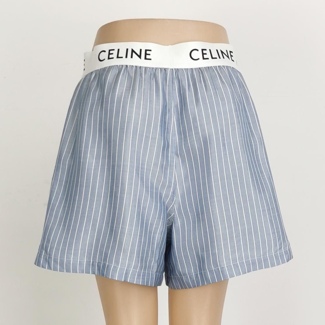 Celine Celine Striped Cotton-Linen Shorts XS Size US 26 / EU 42 - 5 Thumbnail
