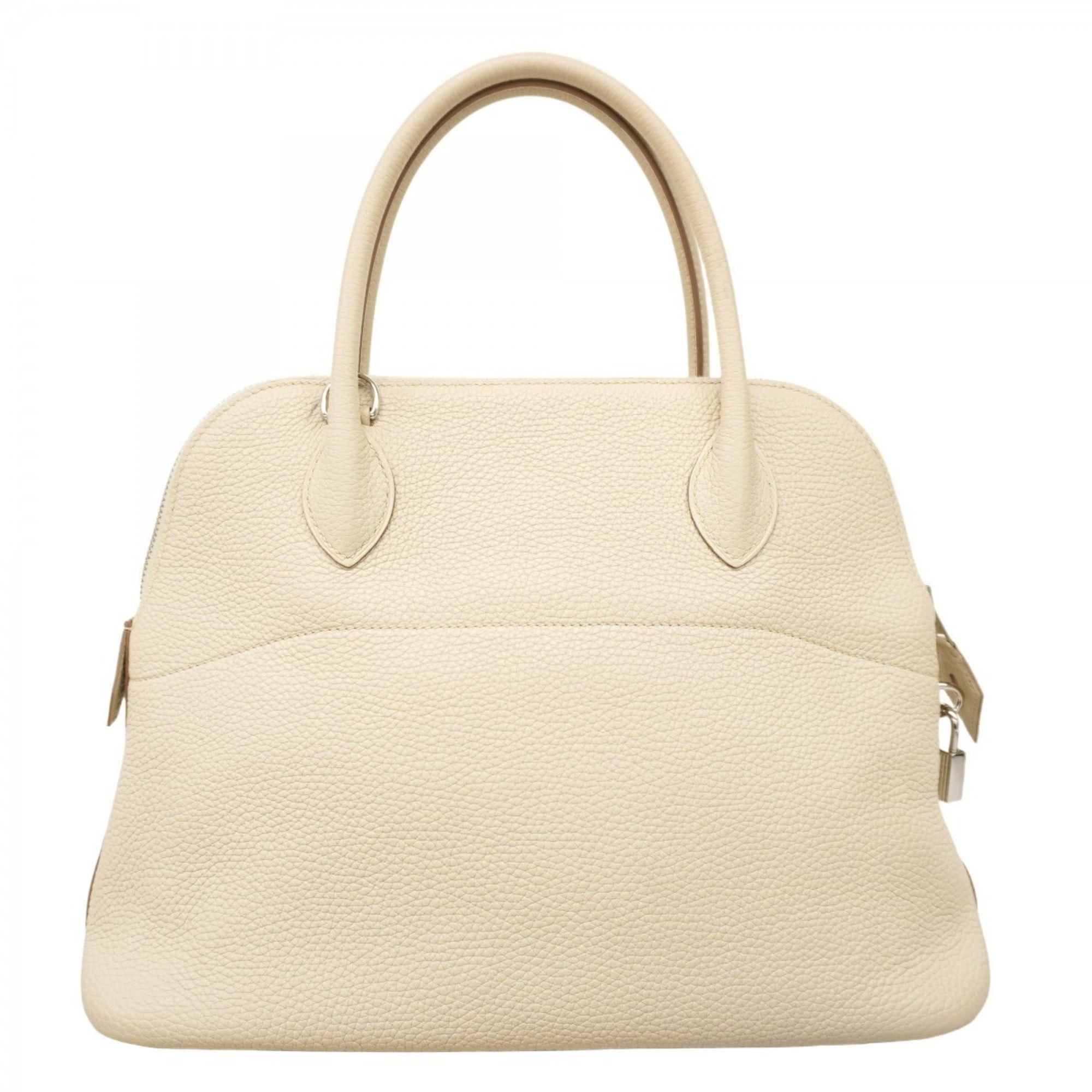Hermes Hermès Bolide 31 Handbag, Taurillon Clemence Leather, Beton, C Stamp, 2-Way Bag, Women's