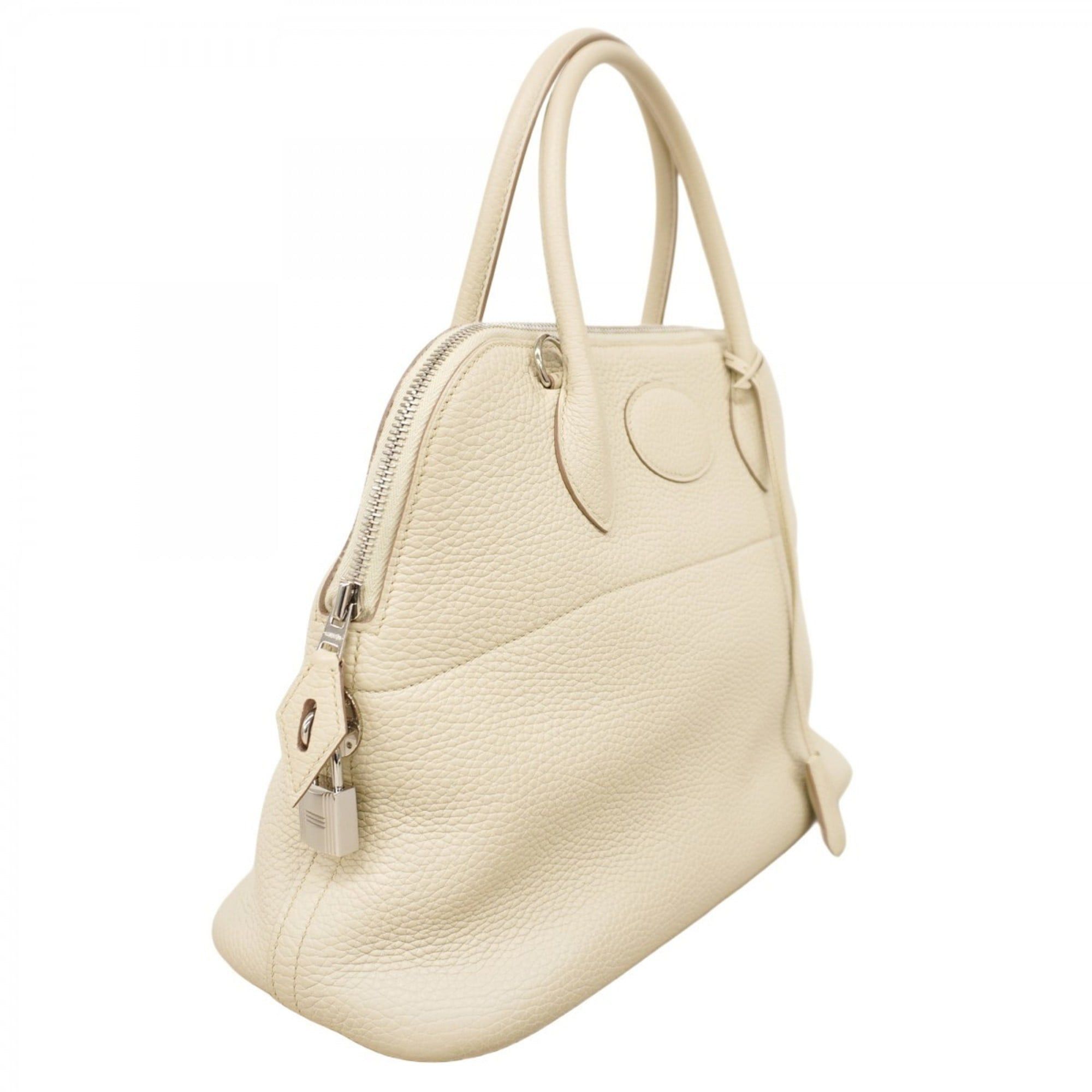 Hermes Hermès Bolide 31 Handbag, Taurillon Clemence Leather, Beton, C Stamp, 2-Way Bag, Women's