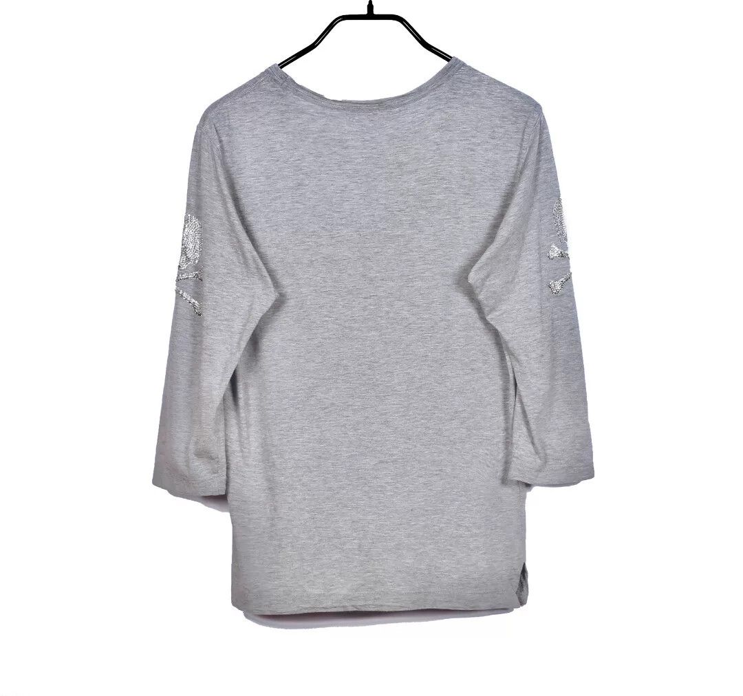 Mastermind Japan MMJ Gray Rhinestone Skull 3/4 Sleeve Tee Size US M / EU 48-50 / 2 - 2 Thumbnail