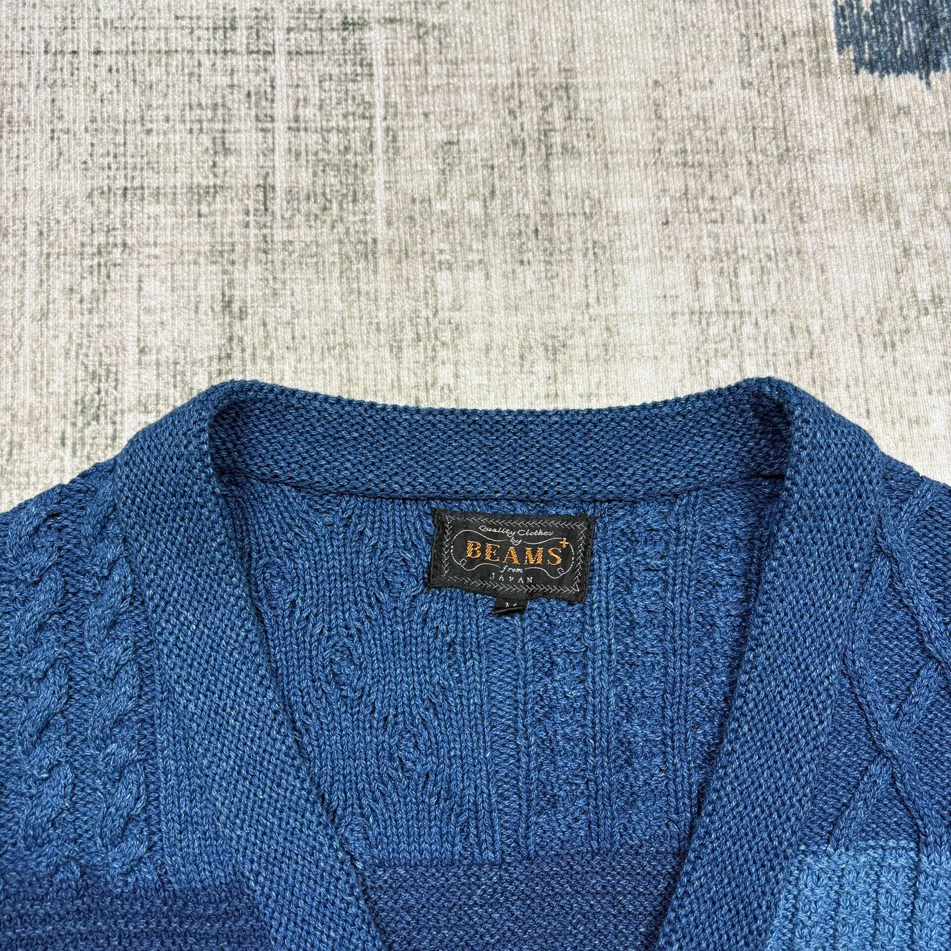 Beams Plus BEAMS PLUS Indigo Knit Cardigan Sweater Size US M / EU 48-50 / 2 - 2 Thumbnail