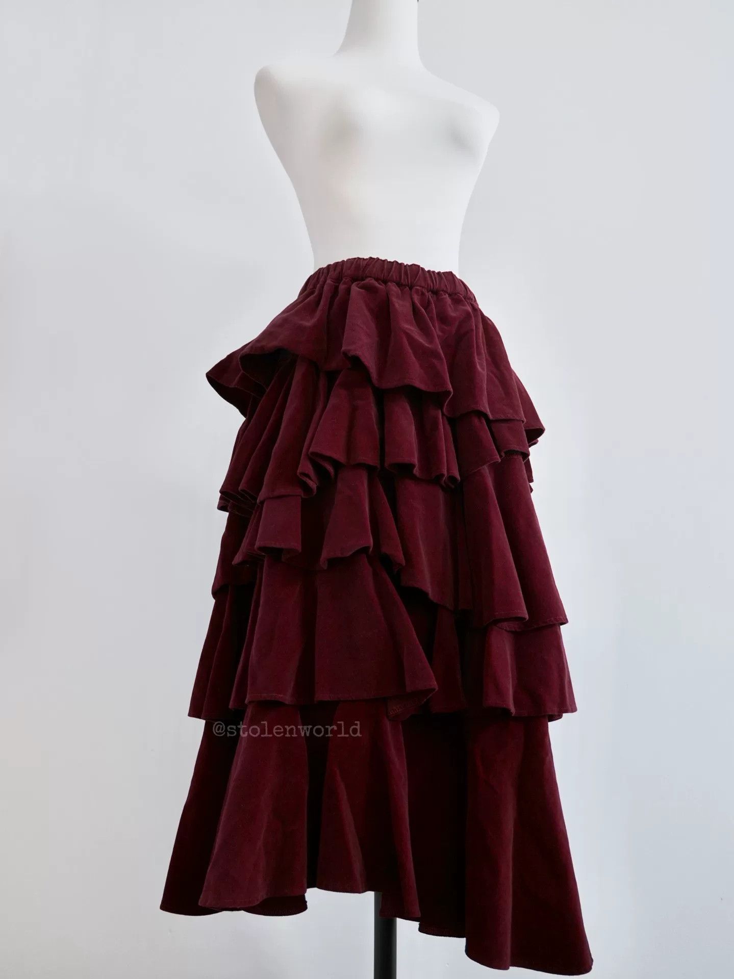 Rei Kawakubo Comme des Garçons Red Velvet Cake Dress Size 32" / US 10 / IT 46 - 5 Thumbnail
