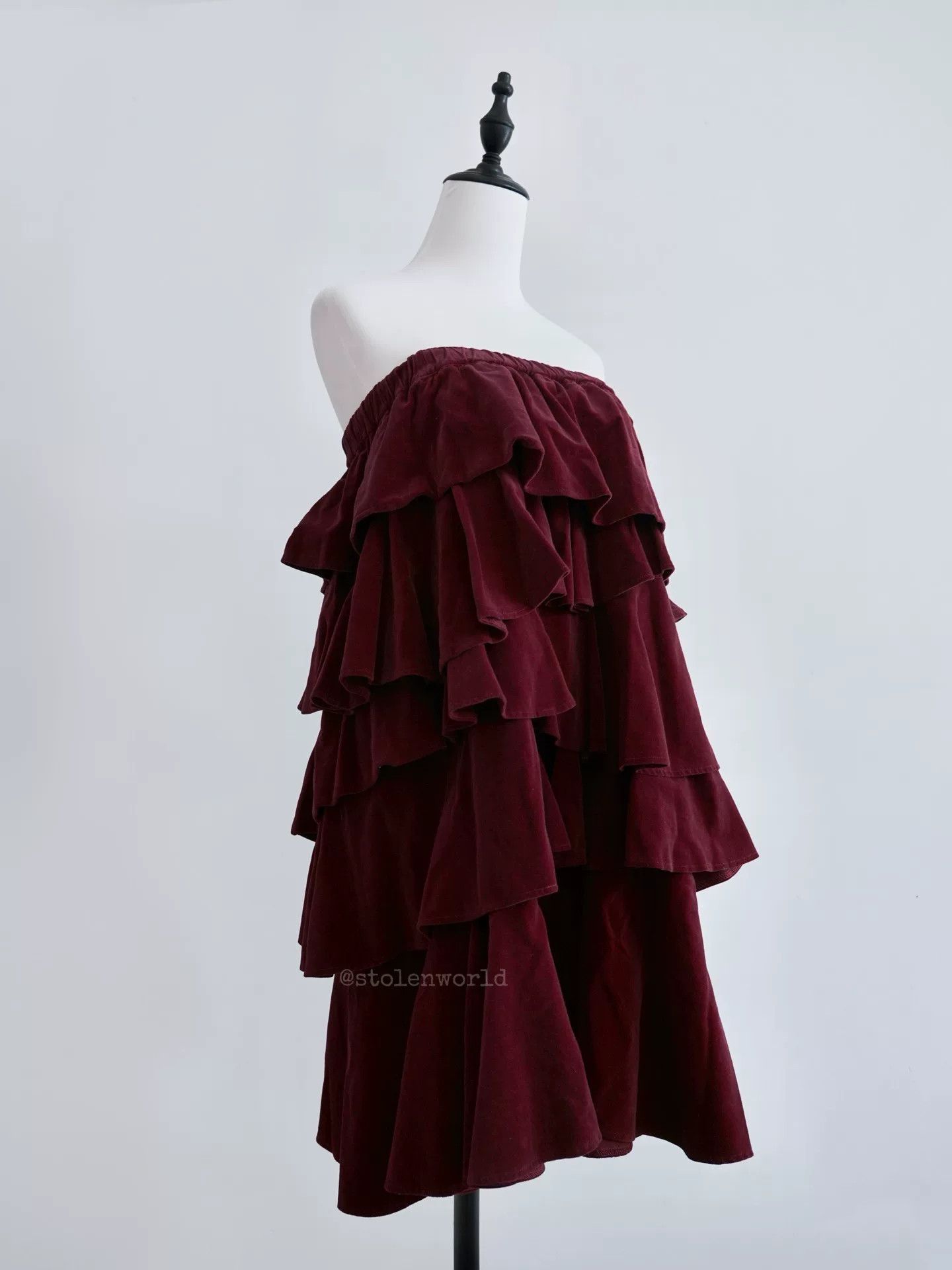 Rei Kawakubo Comme des Garçons Red Velvet Cake Dress Size 32" / US 10 / IT 46 - 4 Thumbnail