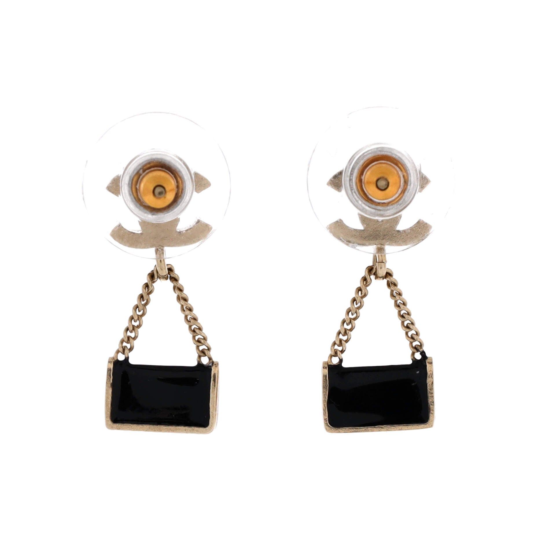 Chanel Dangling Flap Bag Stud Earrings Size ONE SIZE - 2 Thumbnail