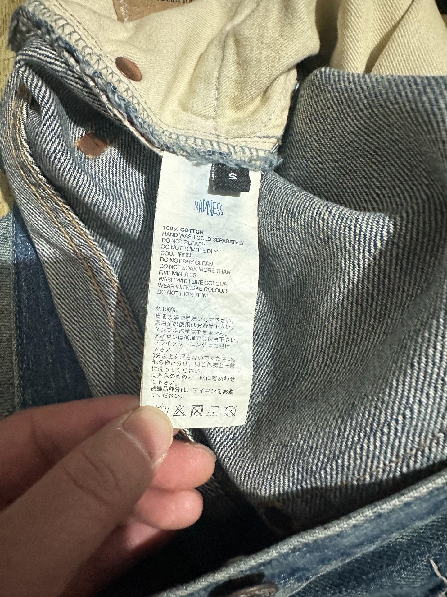 Madness MADNESS Acid Washed Denim Pant 23AW Size US 26 / EU 42 - 7 Thumbnail