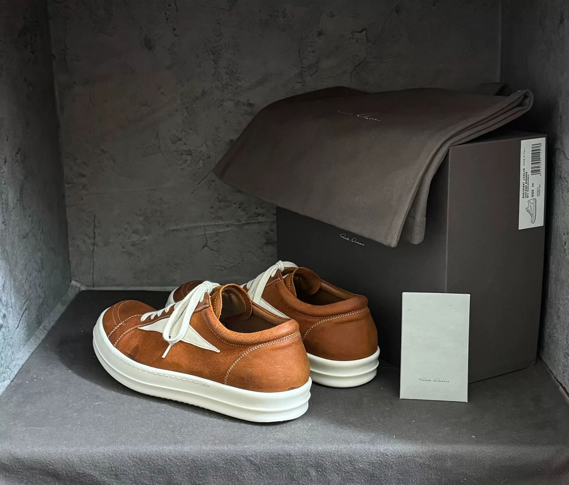 Rick Owens 23FW Lychee Leather Orange Vans